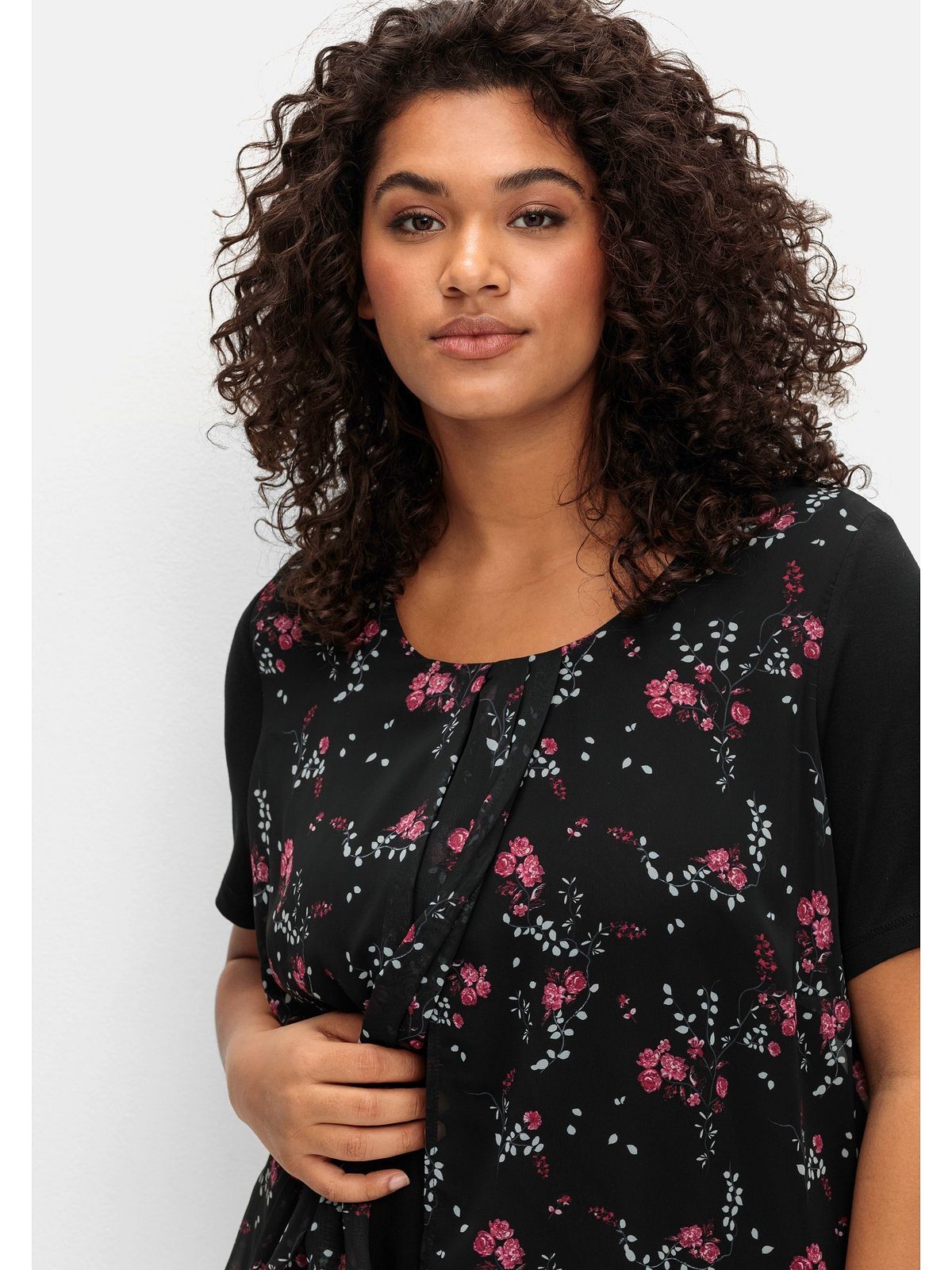 Sheego Blusenshirt Große Größen aus Jersey und Chiffon