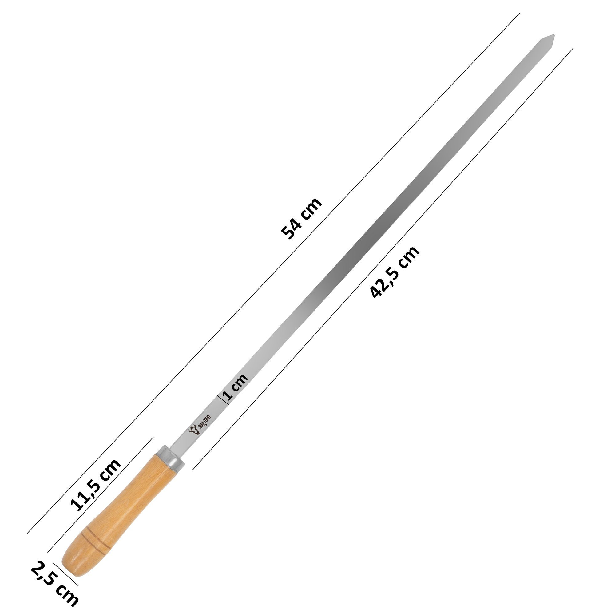 BBQ-Toro Grillspieß Edelstahl Grillspieße mit Holzgriff (10 Stück), 54 cm, Spießset (Set, 10-St., 10 Stück), Ideal geeignet für Schaschlik, Rotisserie und vieles mehr