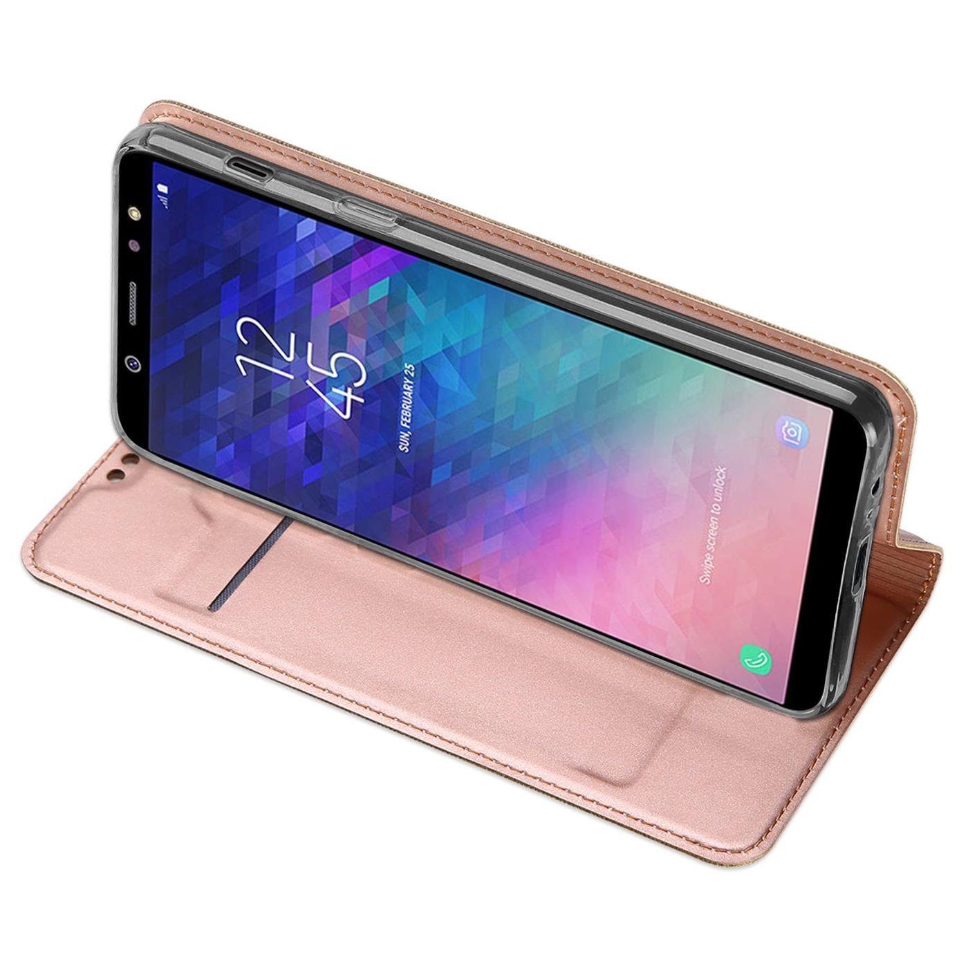 CoolGadget Handyhülle Magnet Case Handy Tasche für Samsung Galaxy A6 5,6 Zoll, Hülle Klapphülle Ultra Slim Flip Cover für Samsung A6 Schutzhülle – Bild 4 von 5