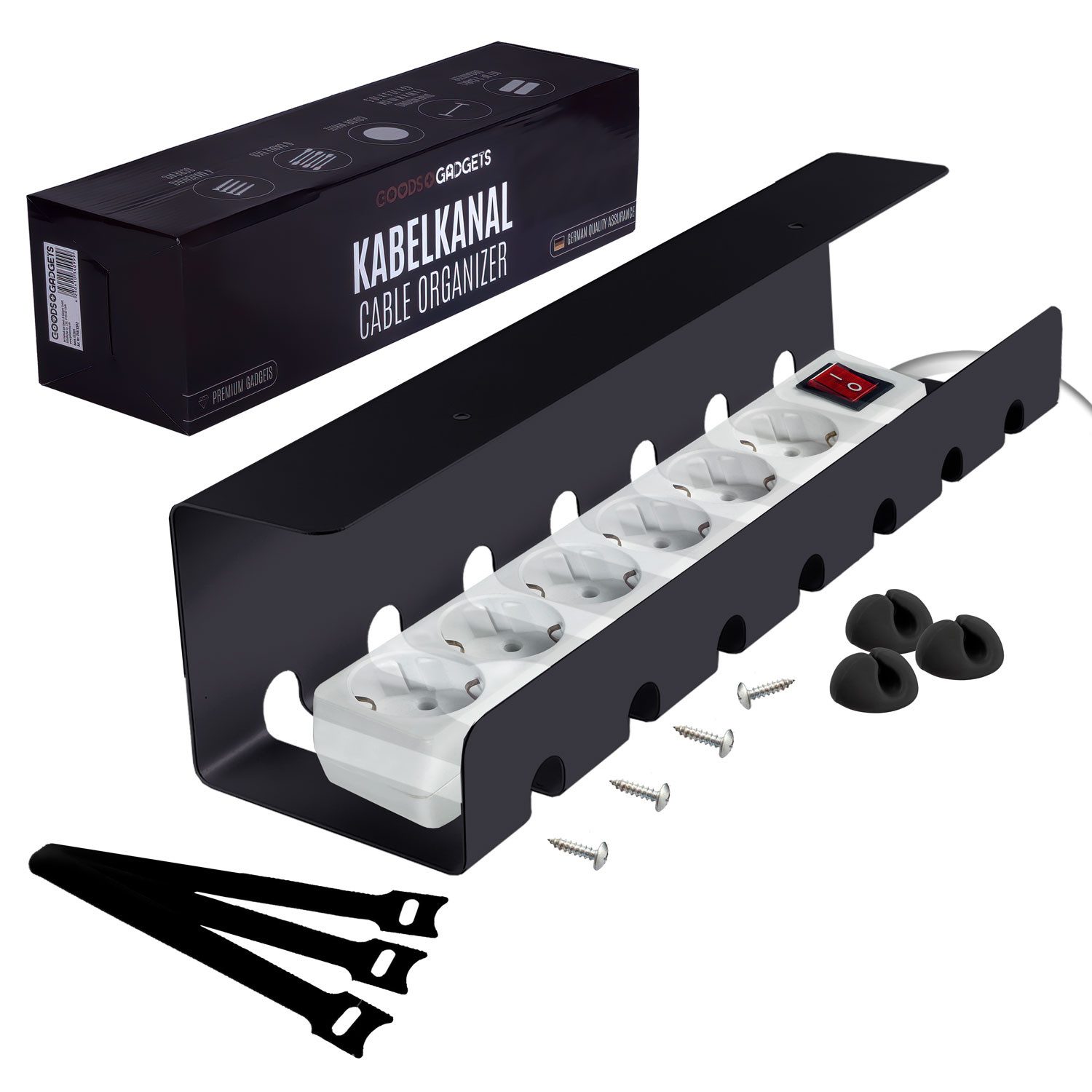 Goods+Gadgets Kabelkanal Goods+Gadgets Kabelkanal – Kabelmanagement Schreibtisch & Kabelhalter (Kabelhalter, Kabelwanne, Kabelkorb, 1-St)