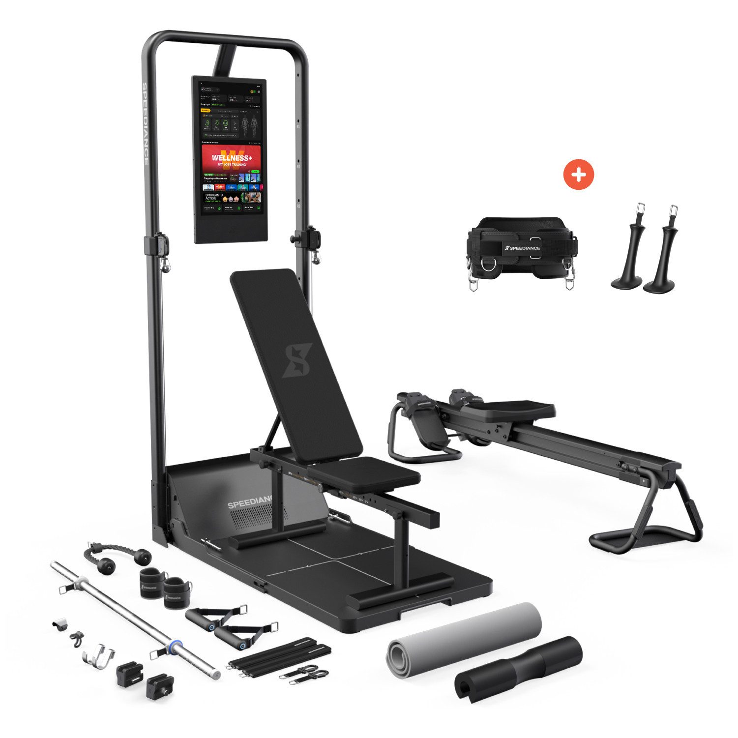 SPEEDIANCE Kraftstation Smarte KI-gesteuerte Multi-Funktionale Smith-Maschine für Ganzkörper, (mit Digitalem Gewichtssystem, Squat Rack und Trainingsstation), All-in-One Fitnessgerät, Gym Monster 2S