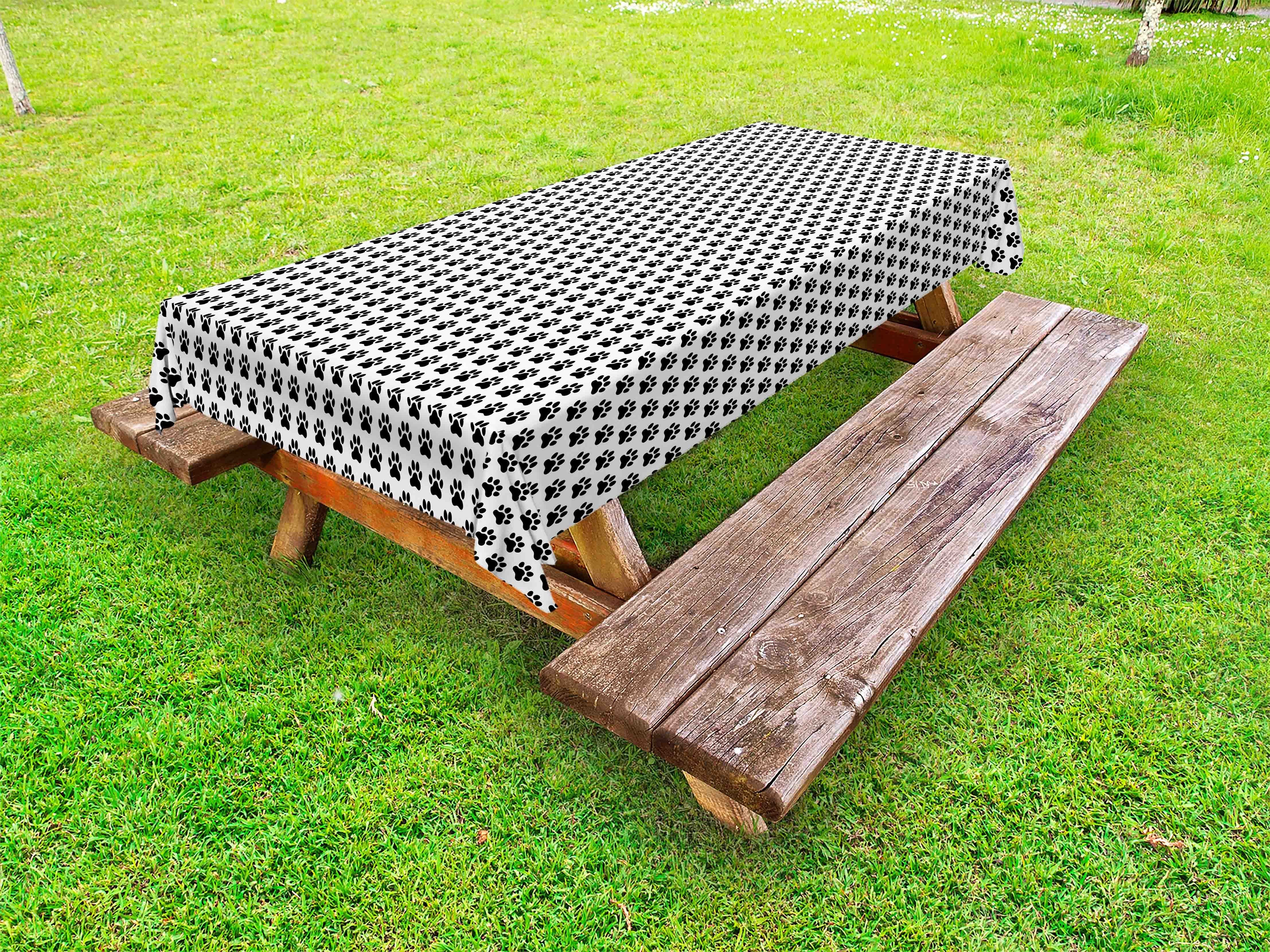Abakuhaus Marks Pfotenabdruck waschbare Symmetrische Tischdecke dekorative Tier Picknick-Tischdecke,