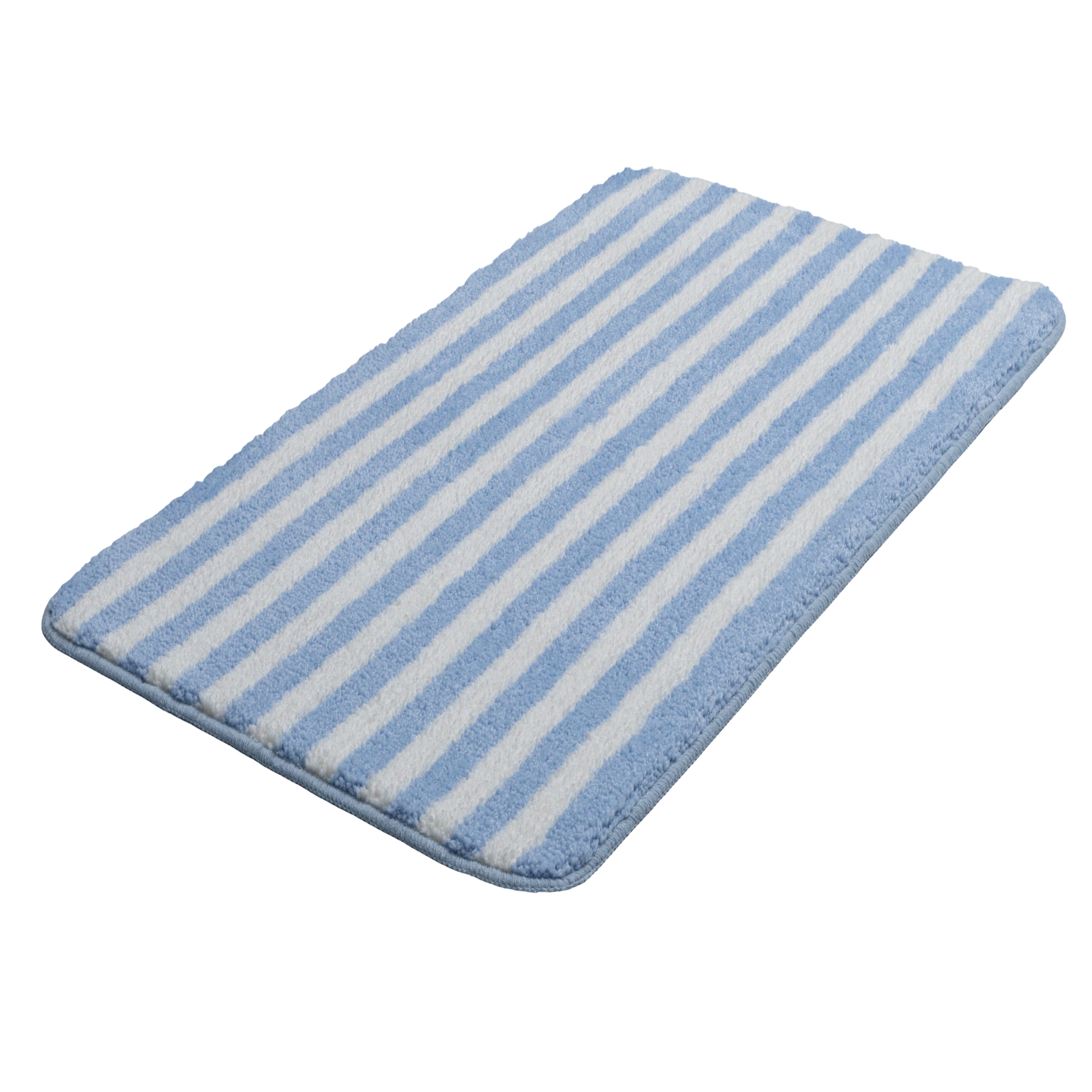 OTTO home Badematte Streifen, Jannika, Badvorleger, Badezimmer Teppich, Höhe 12 mm, rutschhemmend beschichtet, schnell trocknend, fußbodenheizungsgeeignet, Poly – Bild 2 von 5