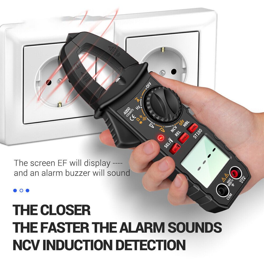 Hikity Spannungsprüfer ZangenMultimeter AC&DC Digital Zangenmessgerät Stromzange Digital TRMS, (ZangenMultimeter), Digitales Multimeter
