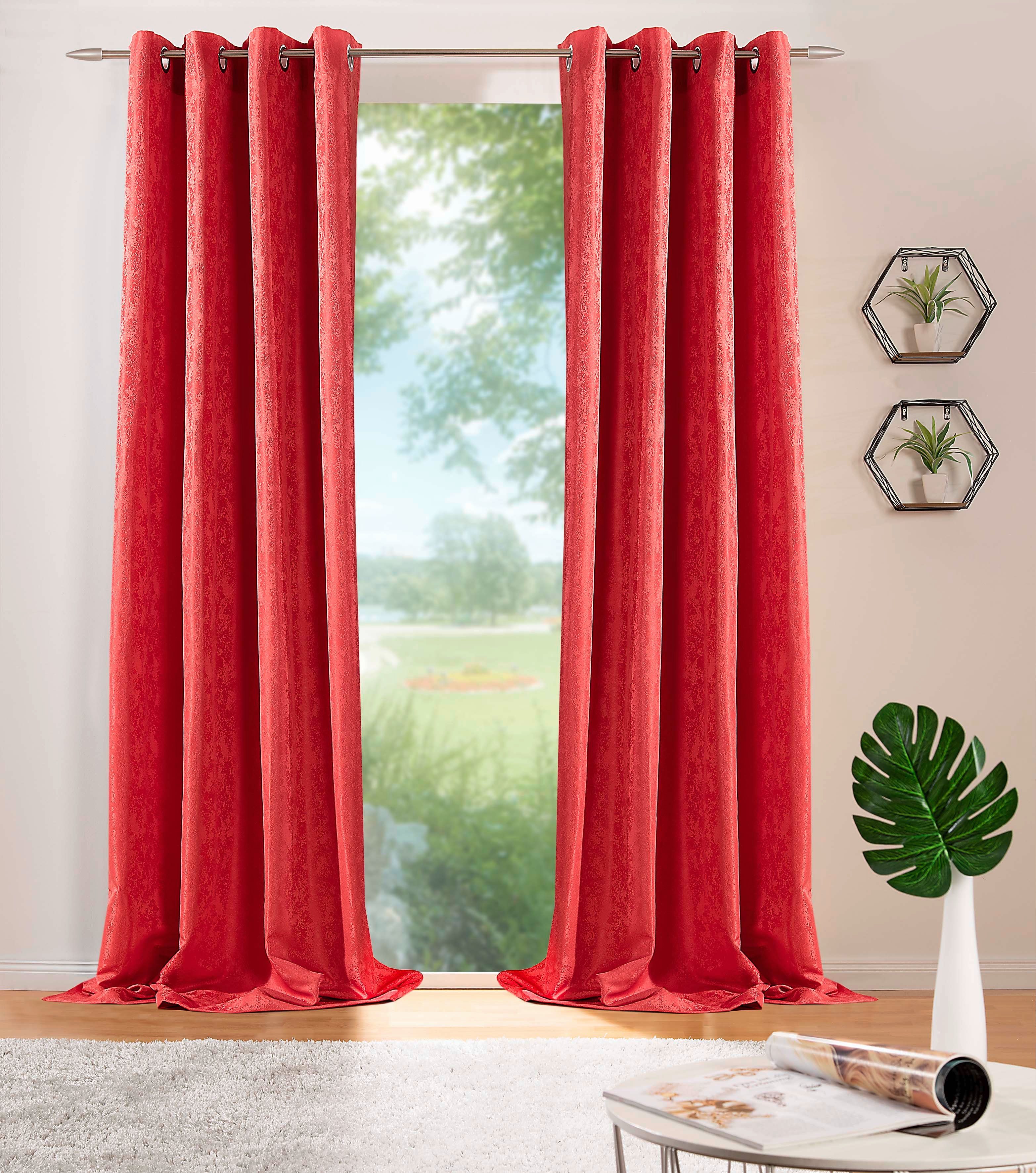 DecoHome24 Gardine Brillant Meliert (2 St), Ösen, blickdicht, Blickdicht günstig online kaufen