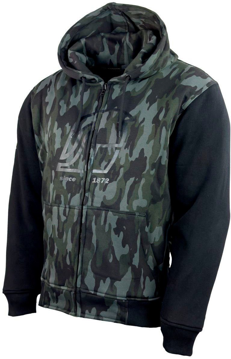 und roleff RO3340 mit schwarz/camouflage Aramid Hoodie Protektoren Motorradjacke