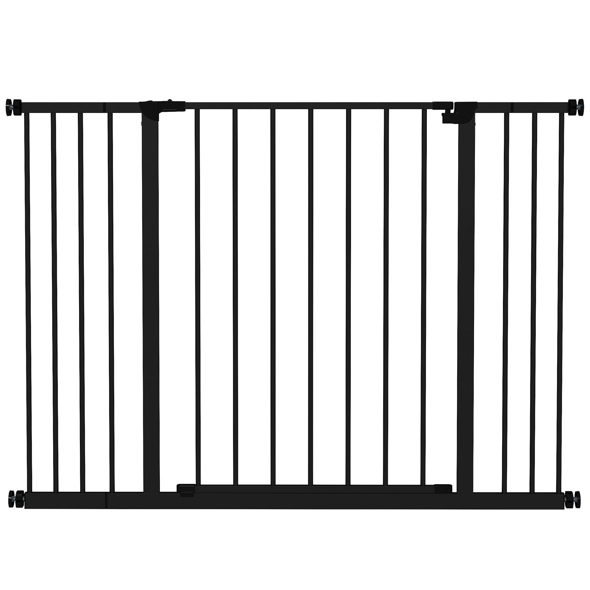 PawHut Hundegitter Türschutzgitter mit 10/15 cm Verlängerung Türgitter ohne Bohren (Treppenschutzgitter, 1 St., Tür-Absperrgitter), für Garten, Balkon, Schwarz – Bild 2 von 5