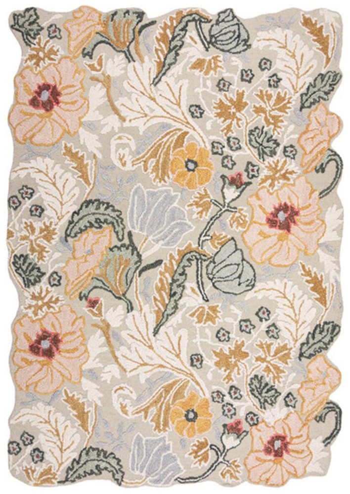 FLAIR RUGS Wollteppich Daphne Floral, 100% Wolle, rechteckig, Höhe: 10 mm, organischen Blumenmotive, Wohnzimmer, Schlafzimmer, Esszimmer