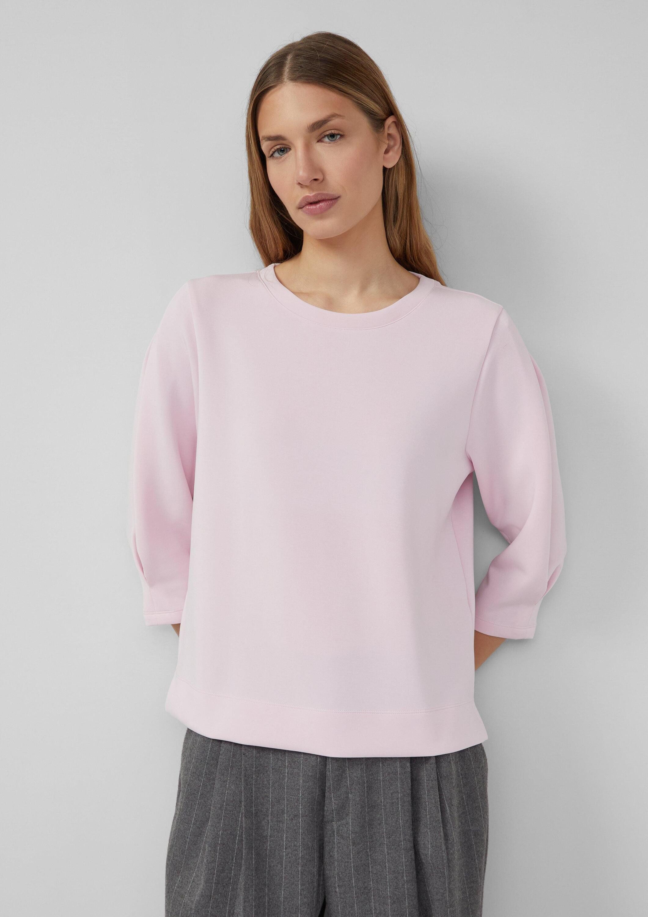 s.Oliver 3/4 Arm-Pullover Sweatshirt Sweatshirt aus Scuba mit 3/4-Arm