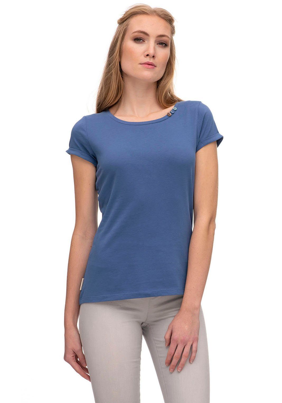 Ragwear Rundhalsshirt Shirt indigo GOTS A ORGANIC FLORAH blue