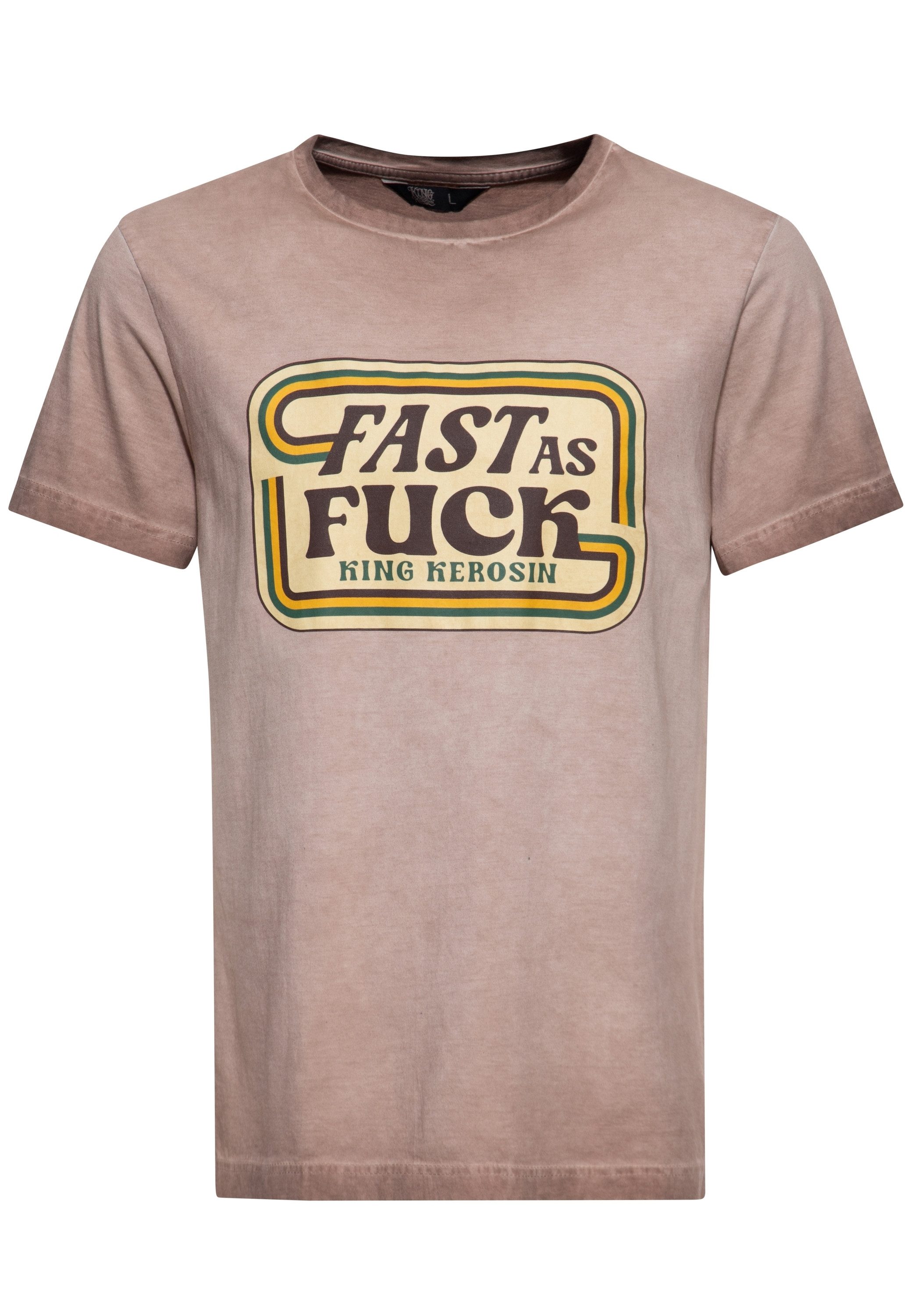 KingKerosin Print-Shirt Fast As Fuck (1-tlg) mit Retro-Print