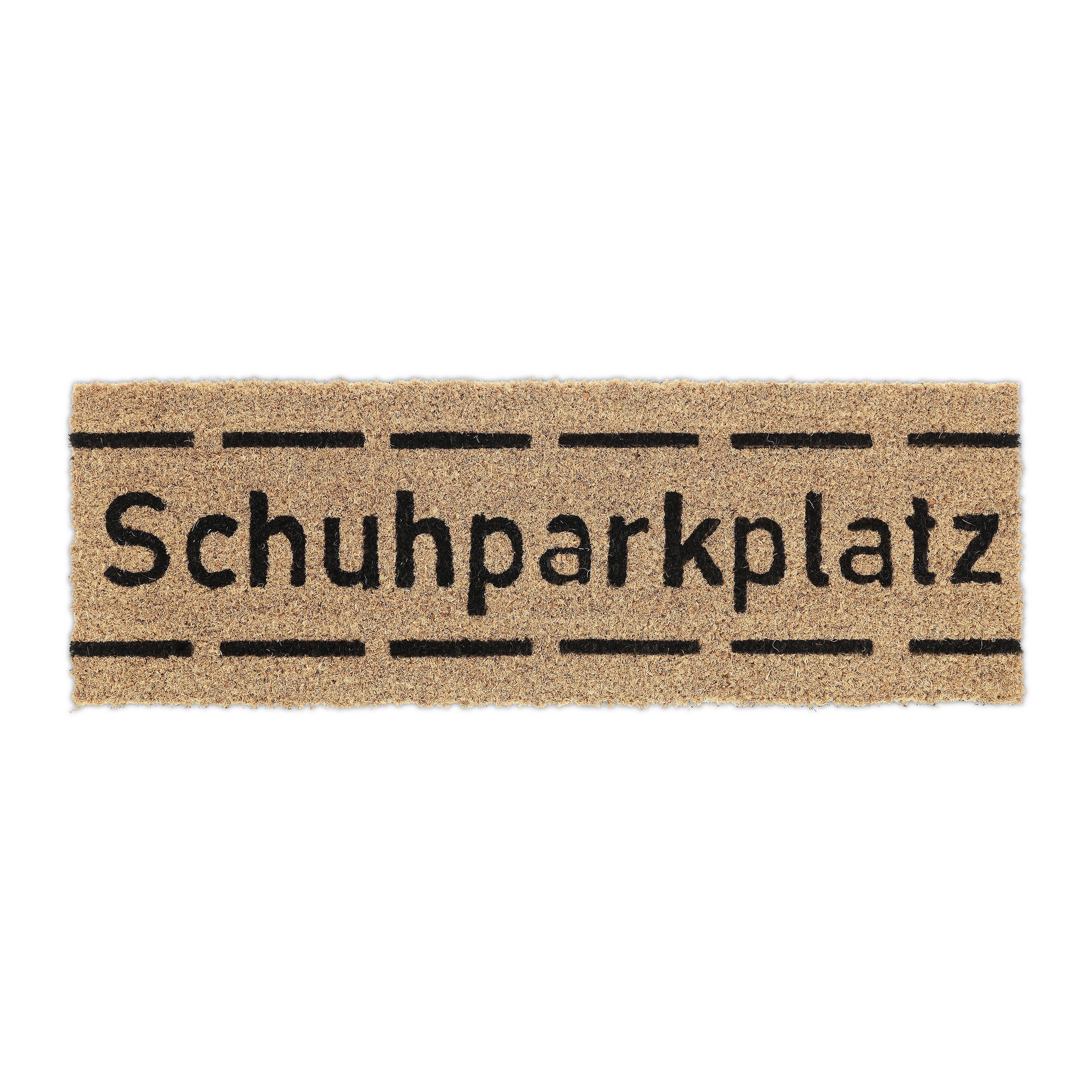 relaxdays Fußmatte Kokos Fußmatte Schuhparkplatz schmal, Höhe: 15 mm