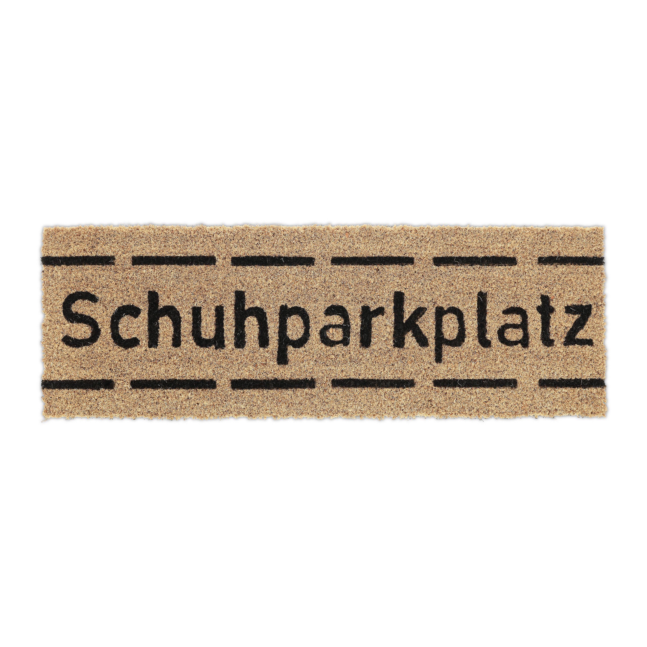 Fußmatte Kokos Fußmatte Schuhparkplatz schmal, relaxdays, Höhe: 15 mm