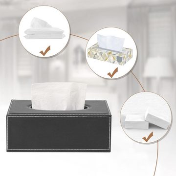 Lubgitsr Papiertuchbox Kosmetiktücherbox, Tissue Box mit Magnetabdeckung,Schwarz (1 St)