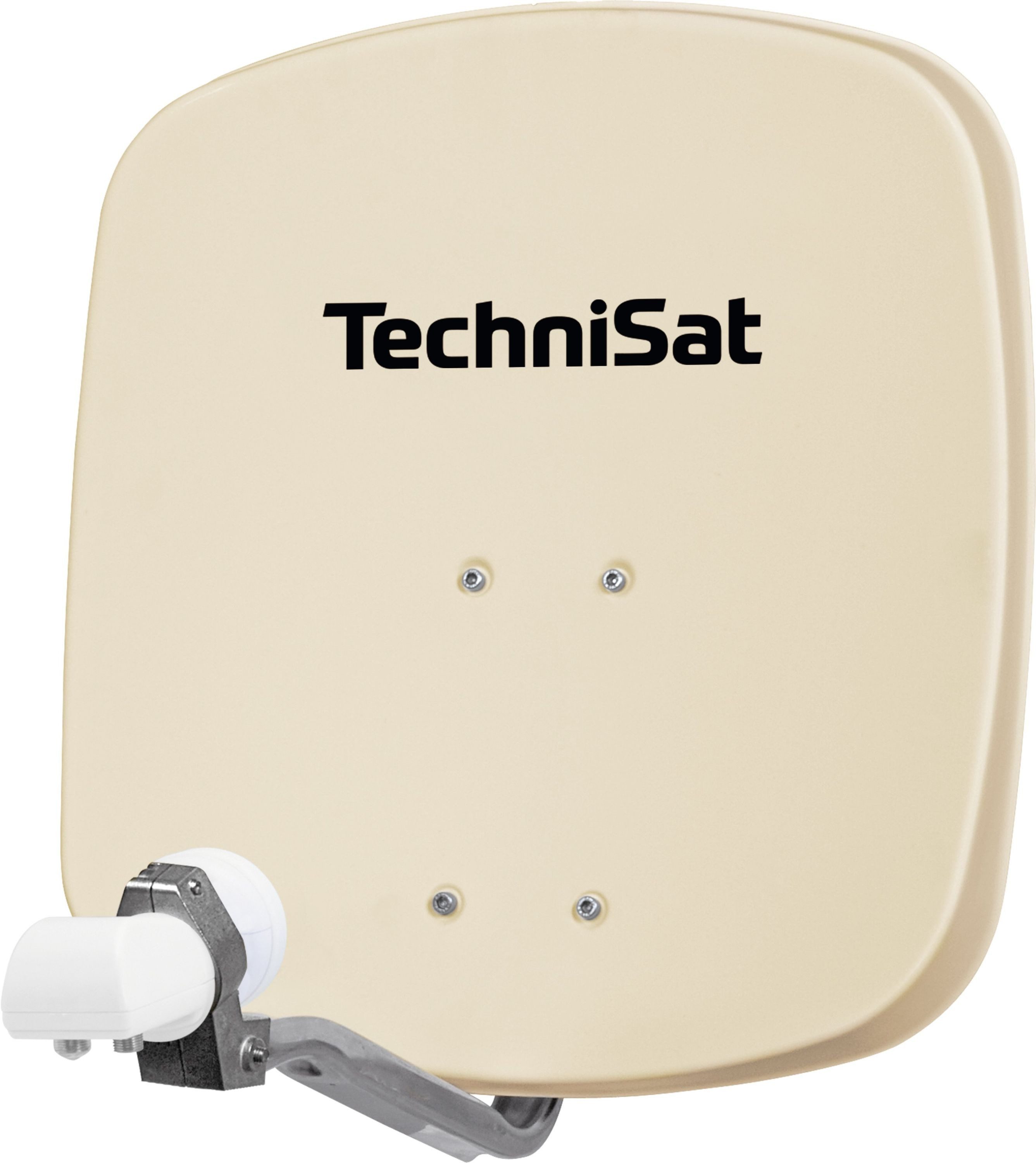 TechniSat DIGIDISH 45 mit Universal-Twin-LNB Sat-Spiegel (45 cm, Aluminium, Twin-LNB für 2 Teilnehmer, 1 Orbitposition, inkl. Wandhalterung)