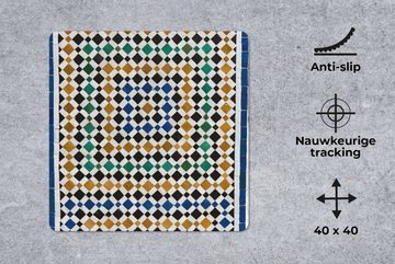 MuchoWow Gaming Mauspad Ein marokkanisches Mosaik, das wie eine Art Labyrinth aussieht (1-St), Mousepad mit Rutschfester Unterseite, Gaming, 40x40 cm, XXL, Großes