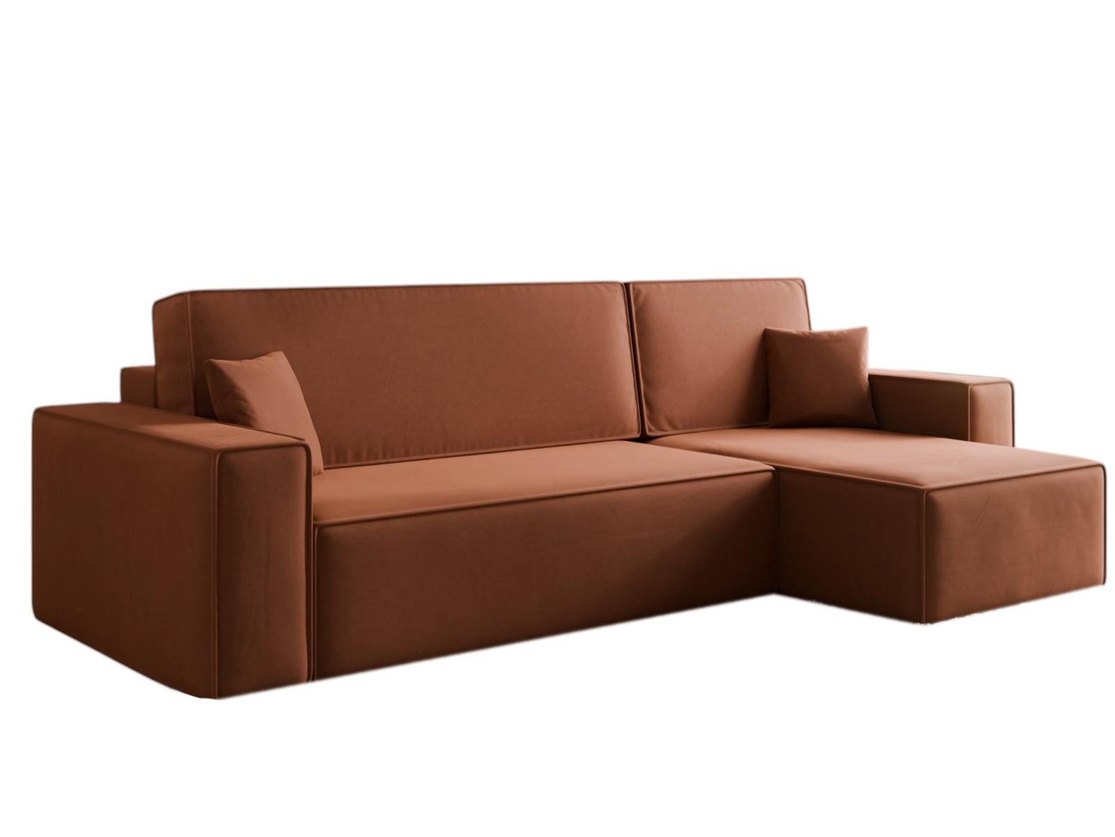 Compleo Ecksofa Schlafsofa 244 cm, L-Form, Schlaffunktion mit Bettkasten CARLS, universelle Ottomane