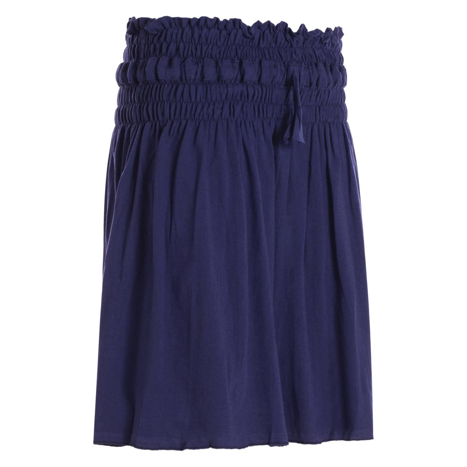 Vishes A-Linien-Rock Damen Rock knielang Basic-Rock Baumwoll-Rock Einfarbig Schlicht Boho, Hippie, Yoga Style