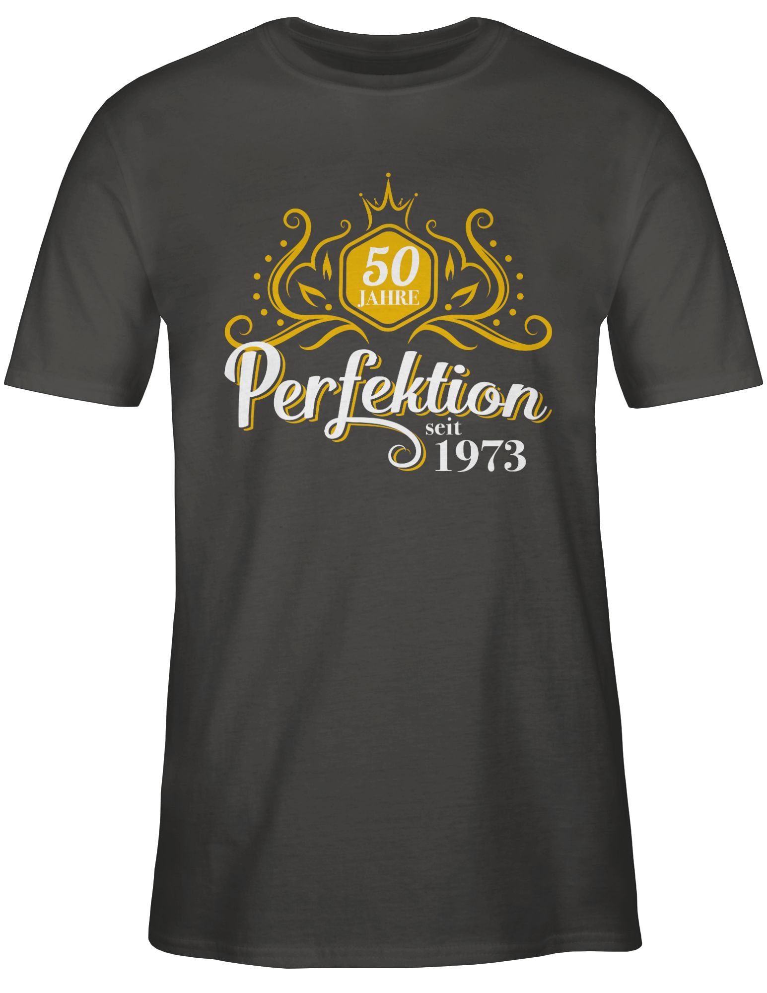 Shirtracer Fünfzig 50. Jahre Dunkelgrau Geburtstag Perfektion T-Shirt 1973 2