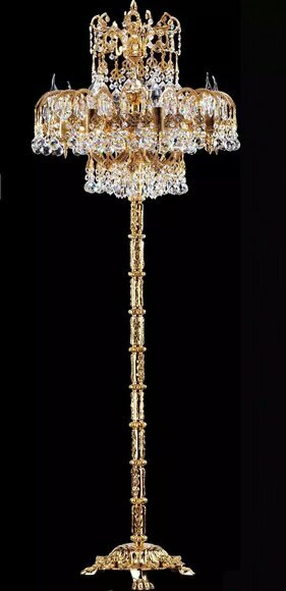 Stehlampe Klassisch Stehleuchte Luxus Schlafzimmer Kristall Stehlampe
