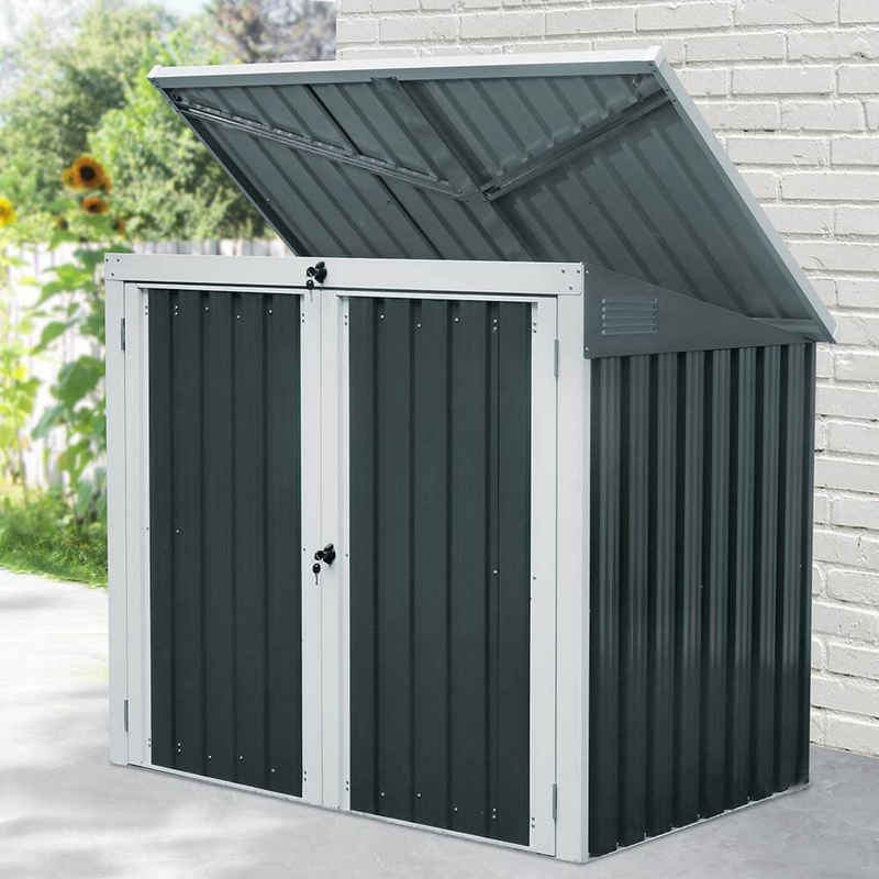 HOME DELUXE Mülltonnenbox 2 x 240L BASURA, abschließbare Türen I Gartenbox, Mülltonnenverkleidung