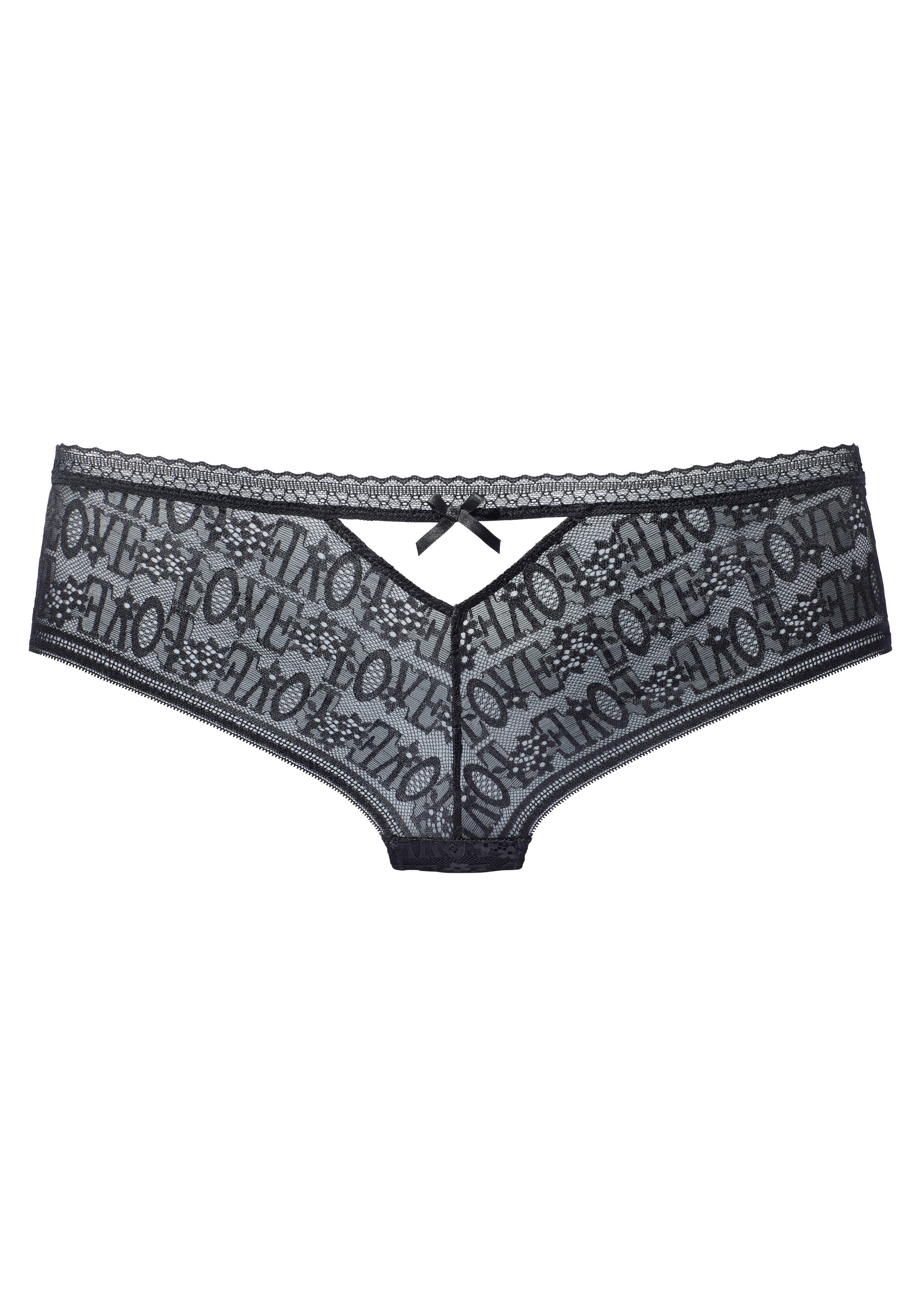 Vivance Stringpanty aus Spitze mit „LOVE“-Schriftzug günstig online kaufen