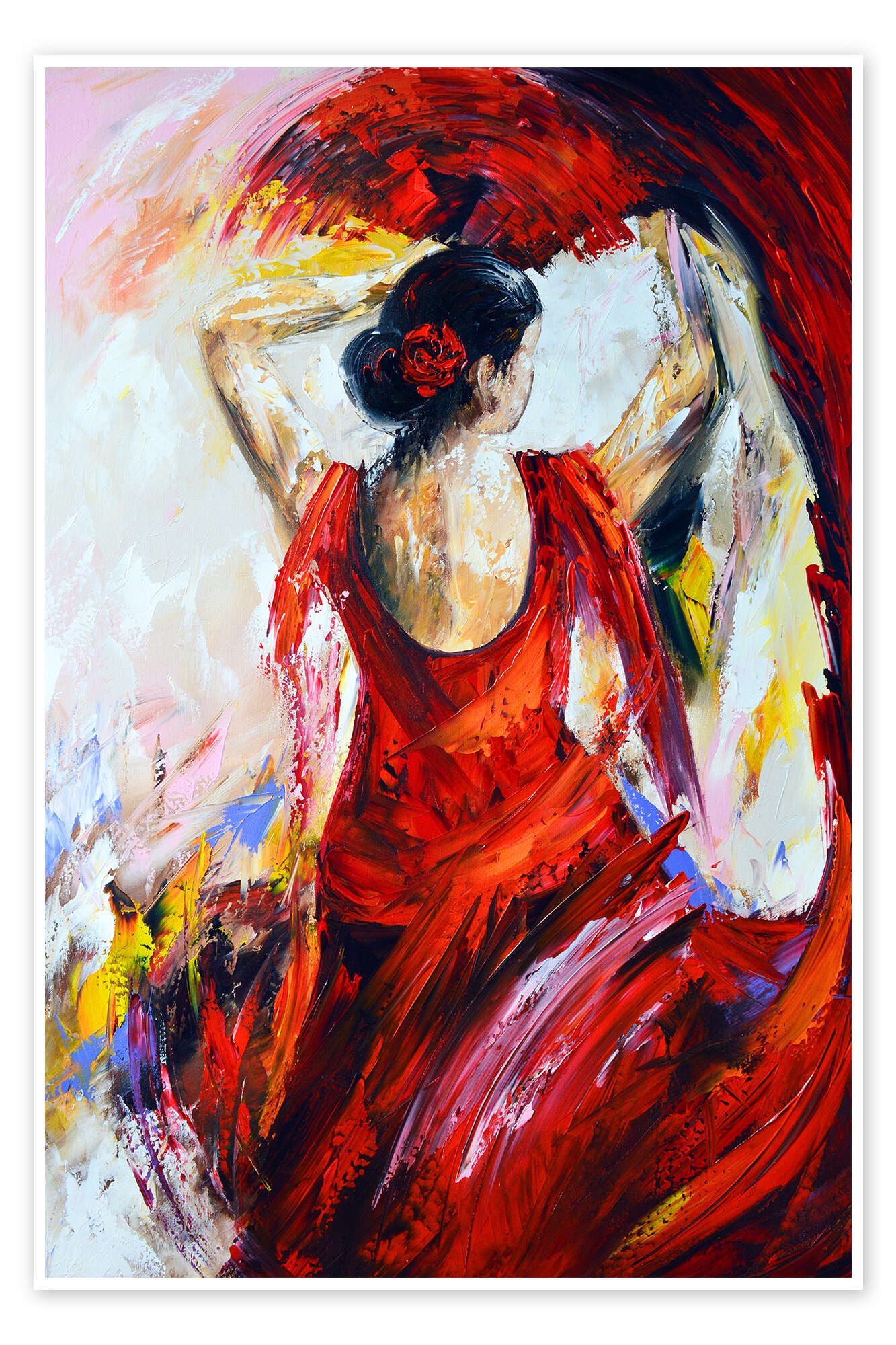 Posterlounge Wandbild Flamenco-Tänzerin III, Theheartofart Gena, erhältlich als Poster, Leinwandbild, Wandsticker oder Acrylglasbild