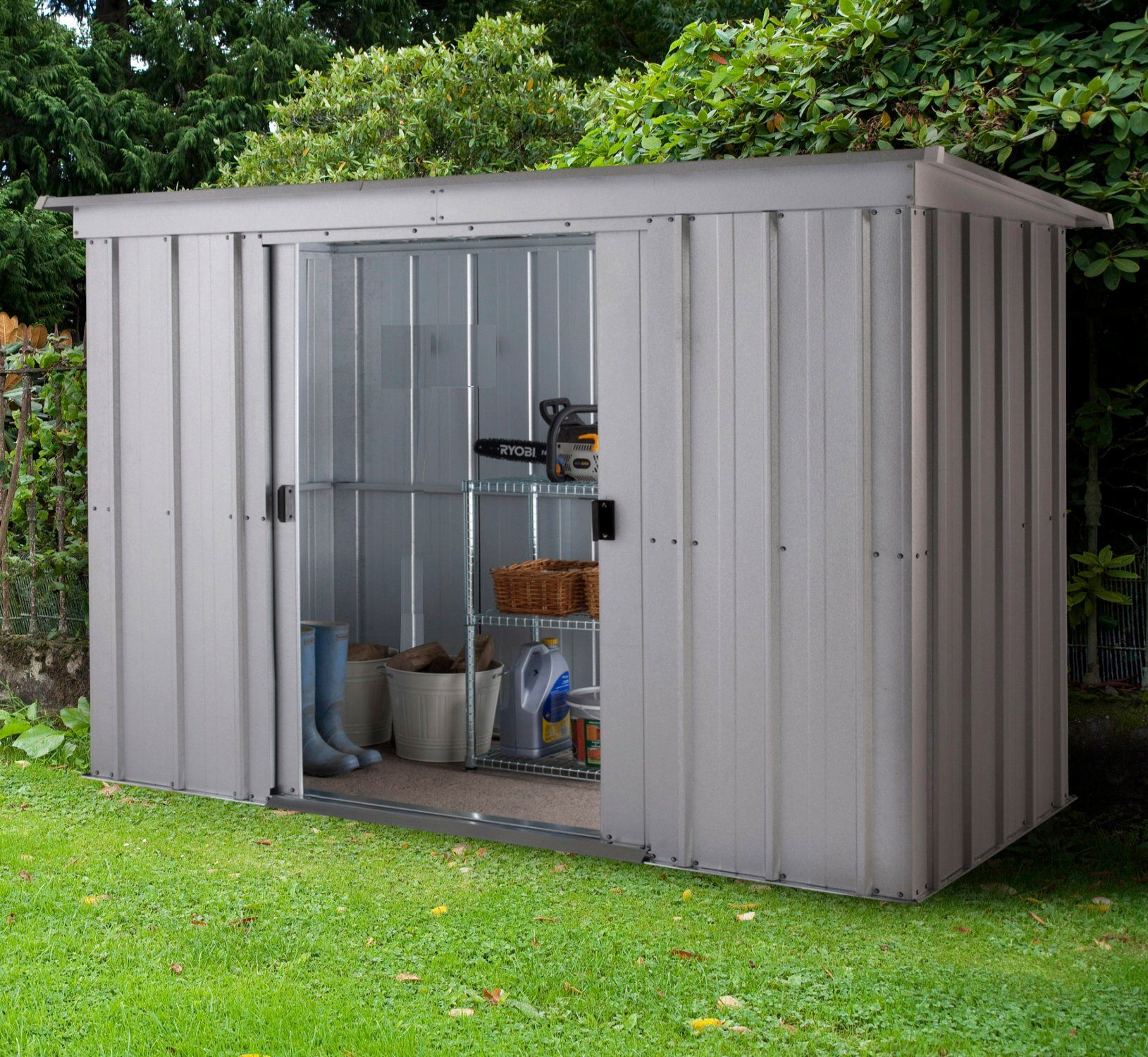 YARDMASTER Gerätehaus Sachsen 64, BxT: 198x119 cm, Metall, mit Bodenrahmen