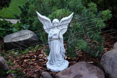 JVmoebel Skulptur Grab Stein Dekoration Engel Figur Skulptur Gott Heilig 46cm S101221