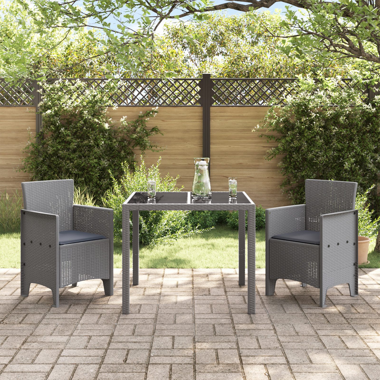 vidaXL Gartenstuhl Gartenstühle mit Kissen 2 günstig online kaufen