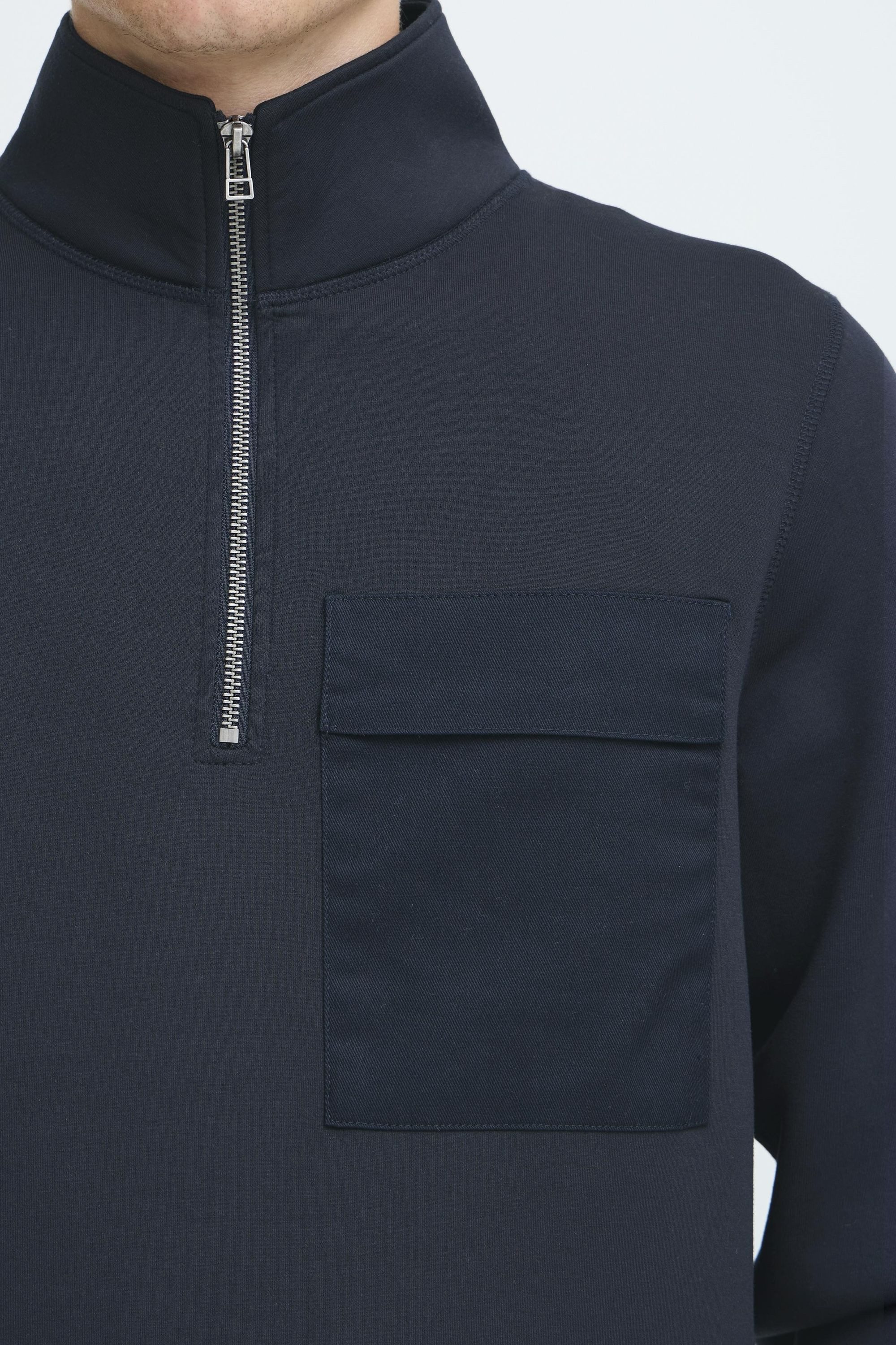Casual Friday Longsweatshirt CFRo Modischer Troyer mit Brusttasche
