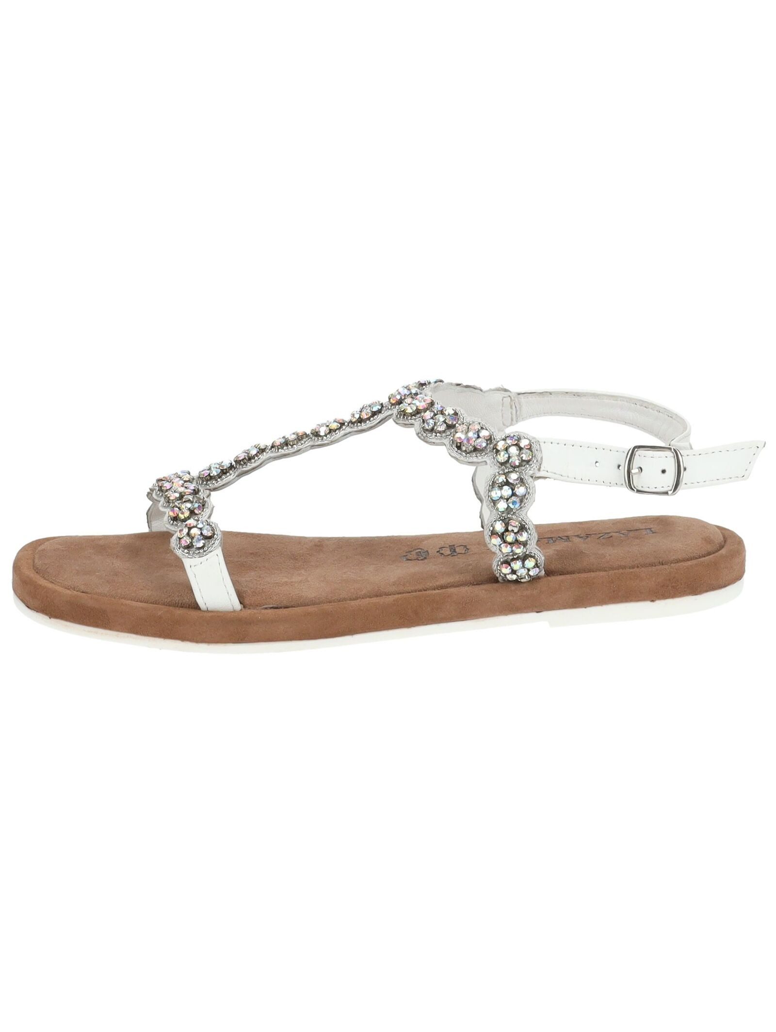 Lazamani Sandalen Leder/Textil Riemchensandalette günstig online kaufen