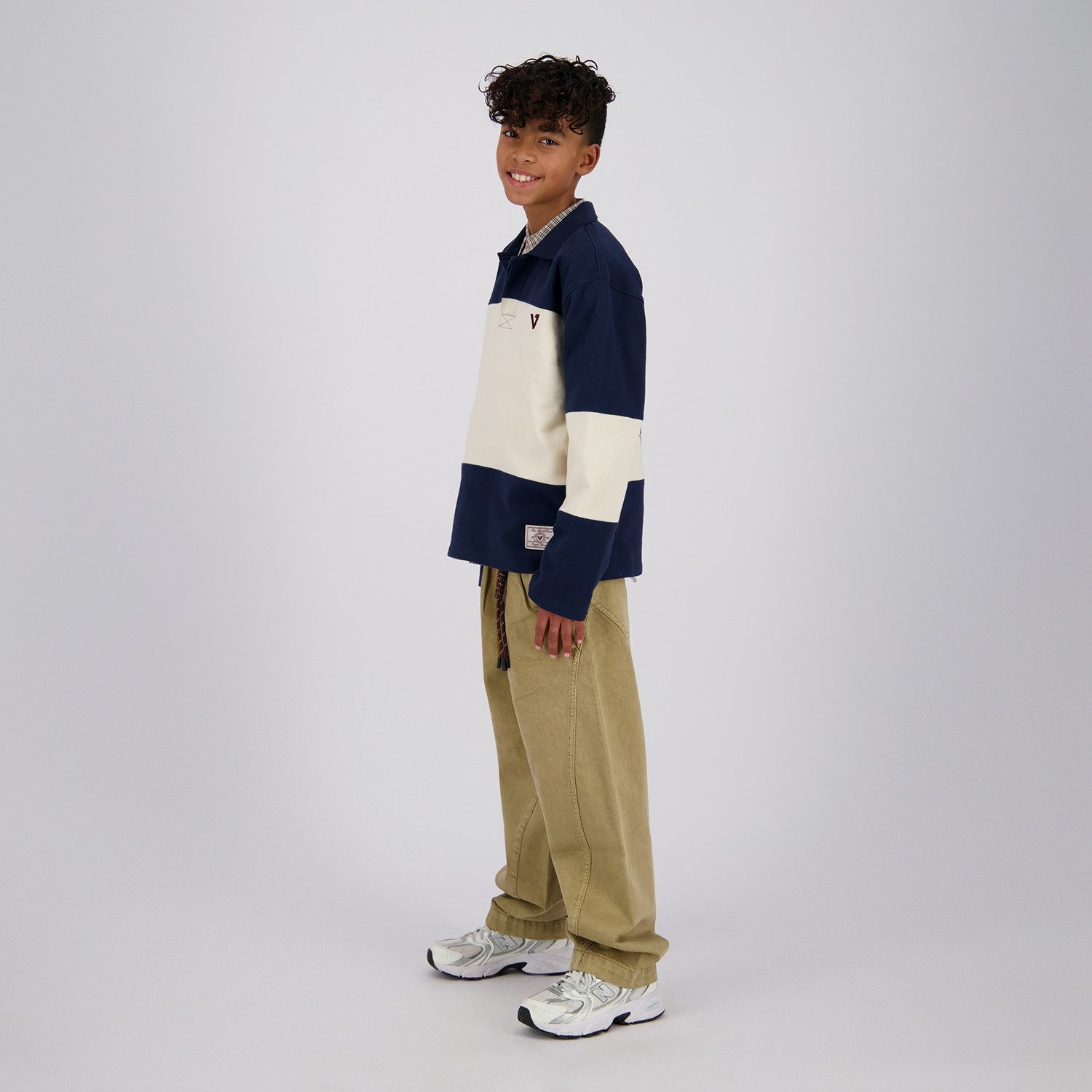 Vingino Langarm-Poloshirt mit großem Rückenprint / Colorblocking-Design / für Boys