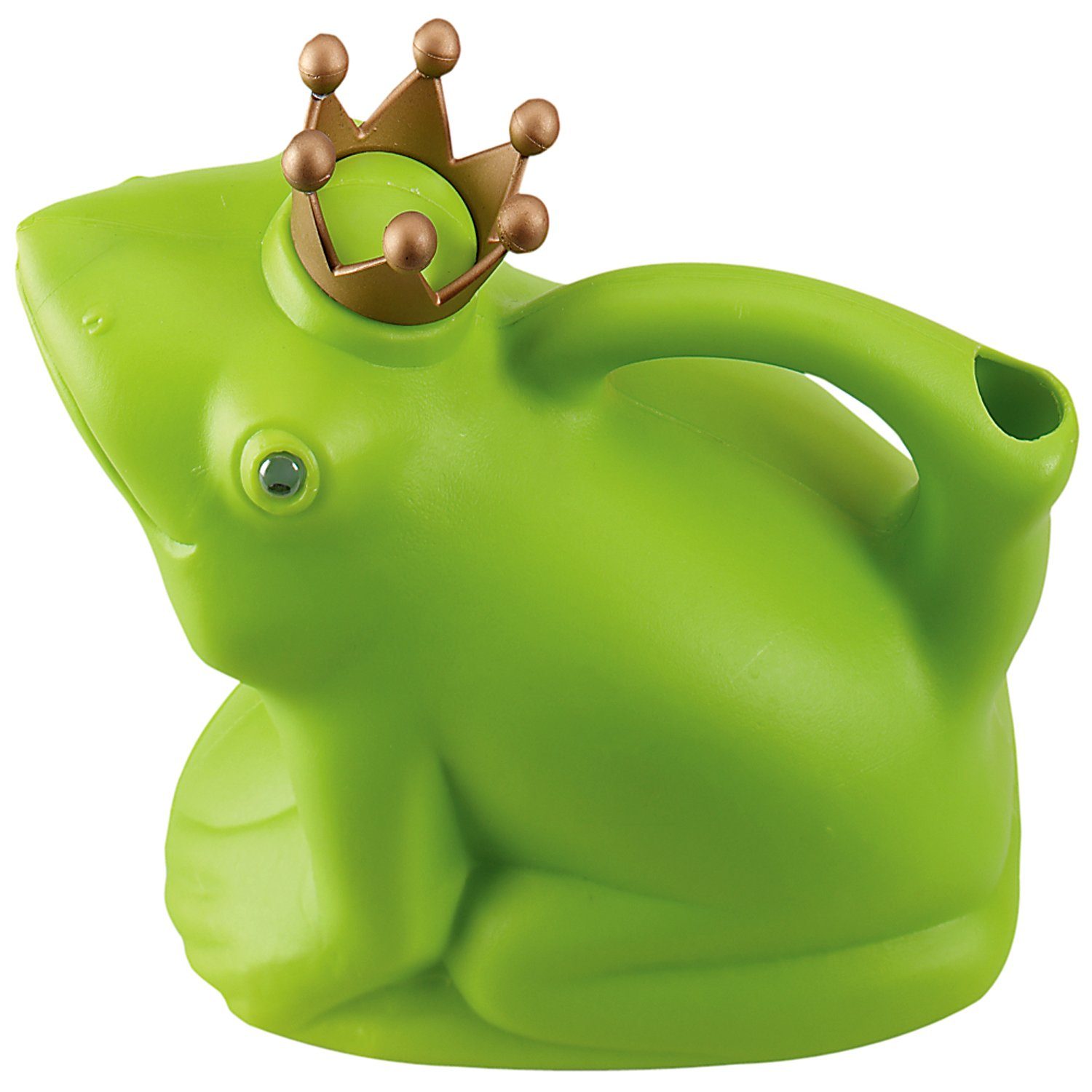 esschert design Gießkanne Gießkanne Frosch "Froschkönig" grün Blumen Garten Krönchen Kunststoff