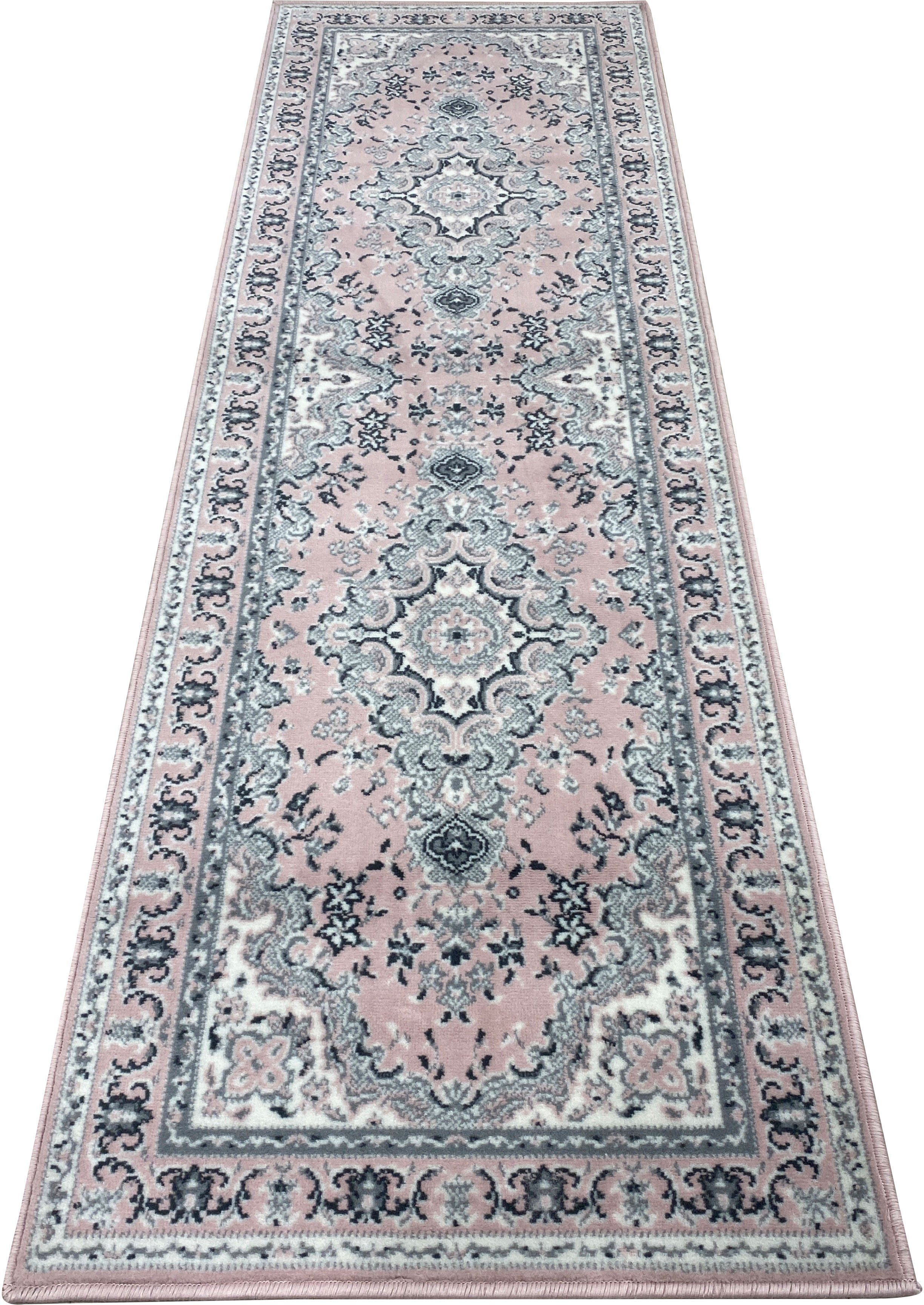 Läufer Oriental, Home affaire, rechteckig, Höhe: 7 mm, Läufer, Brücke, Kurzflor, Orient-Optik, mit Bordüre, gewebt rosa