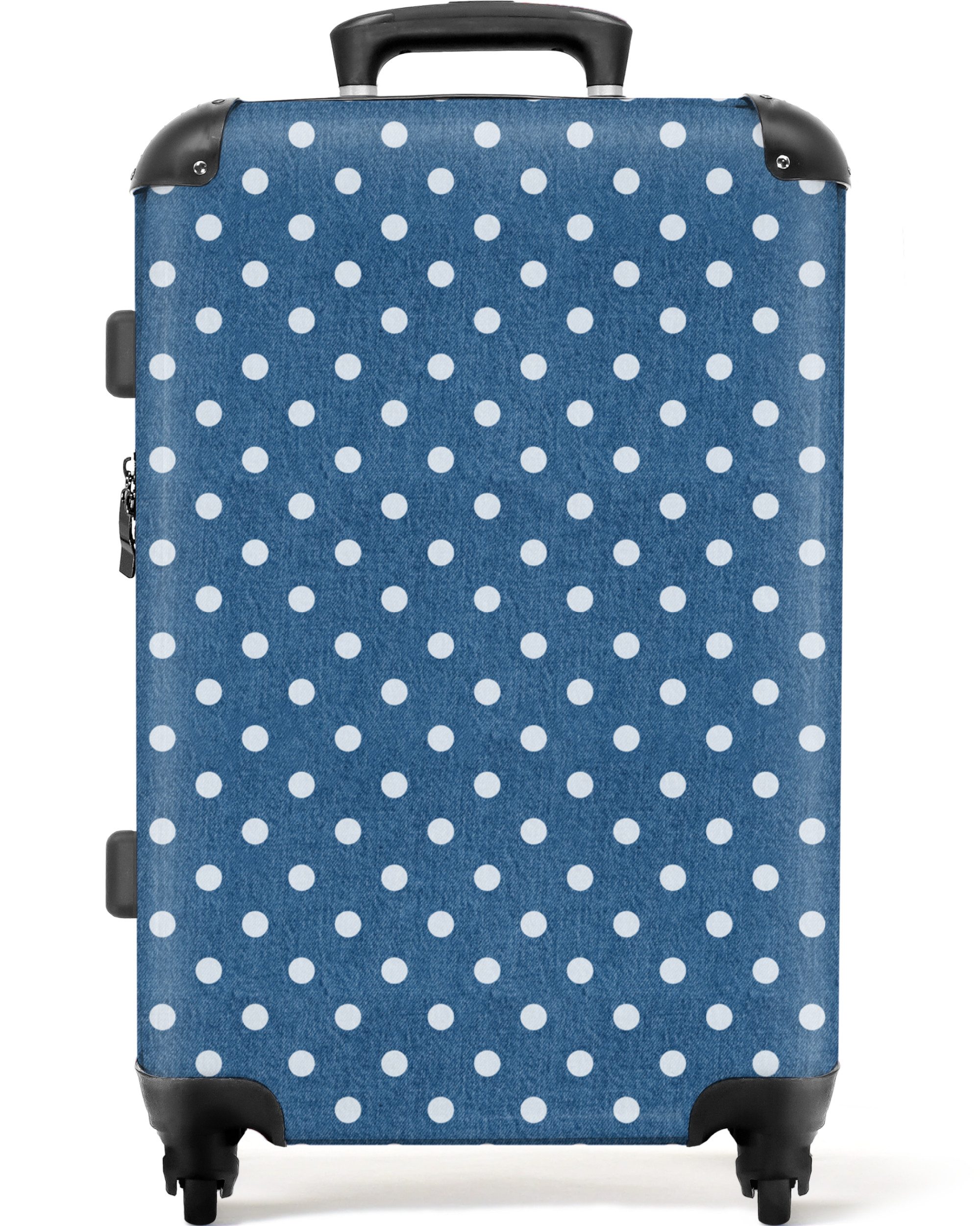 NoBoringSuitcases.com© Hartschalen-Trolley Punkte - Blau - günstig online kaufen
