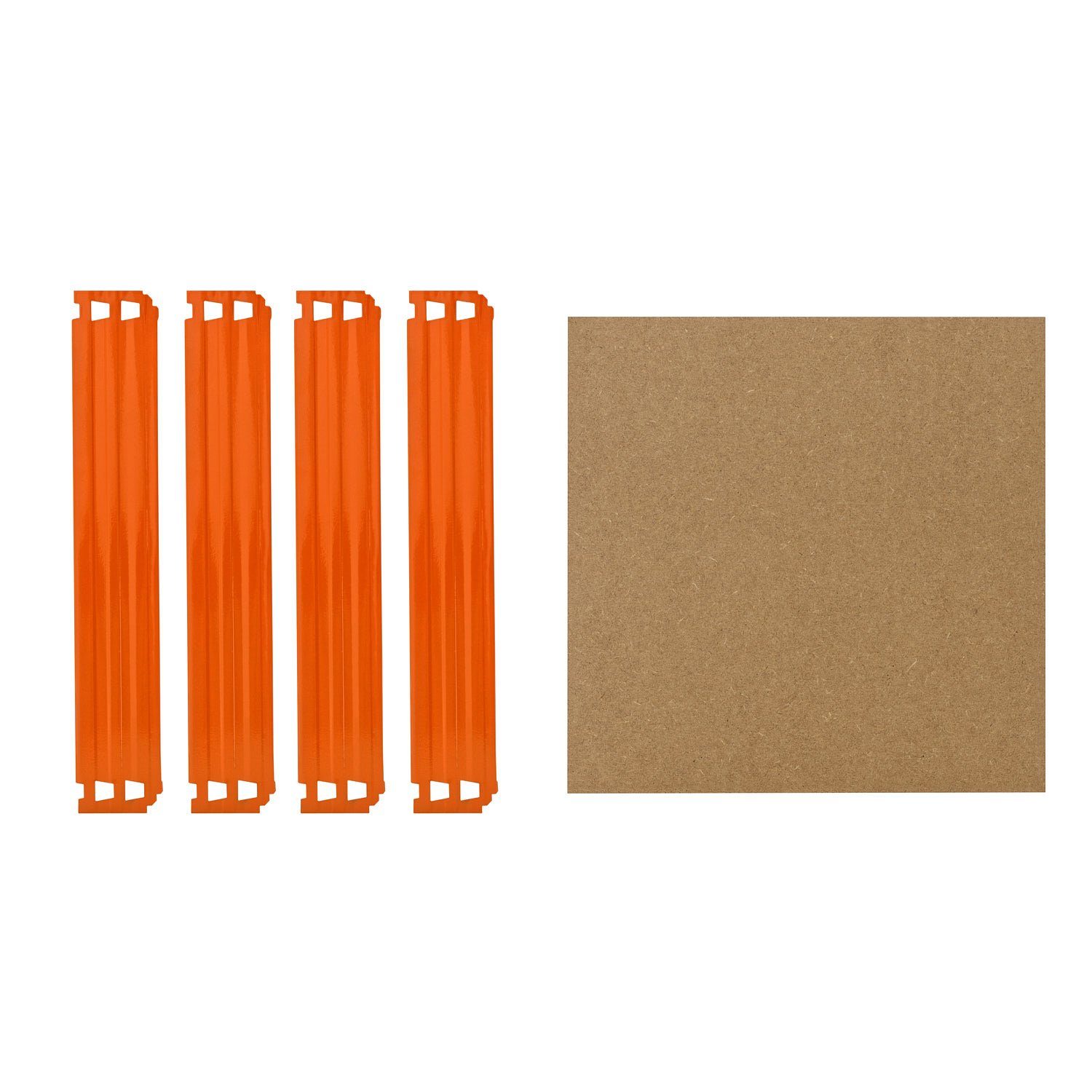 shelfplaza Schwerlastregal PROFI, Komplettes Fachboden-Set für 30x30 cm Steckregale in blau-orange, HDF-Fachboden, zusätzliche Fachböden für Schwerlastregale