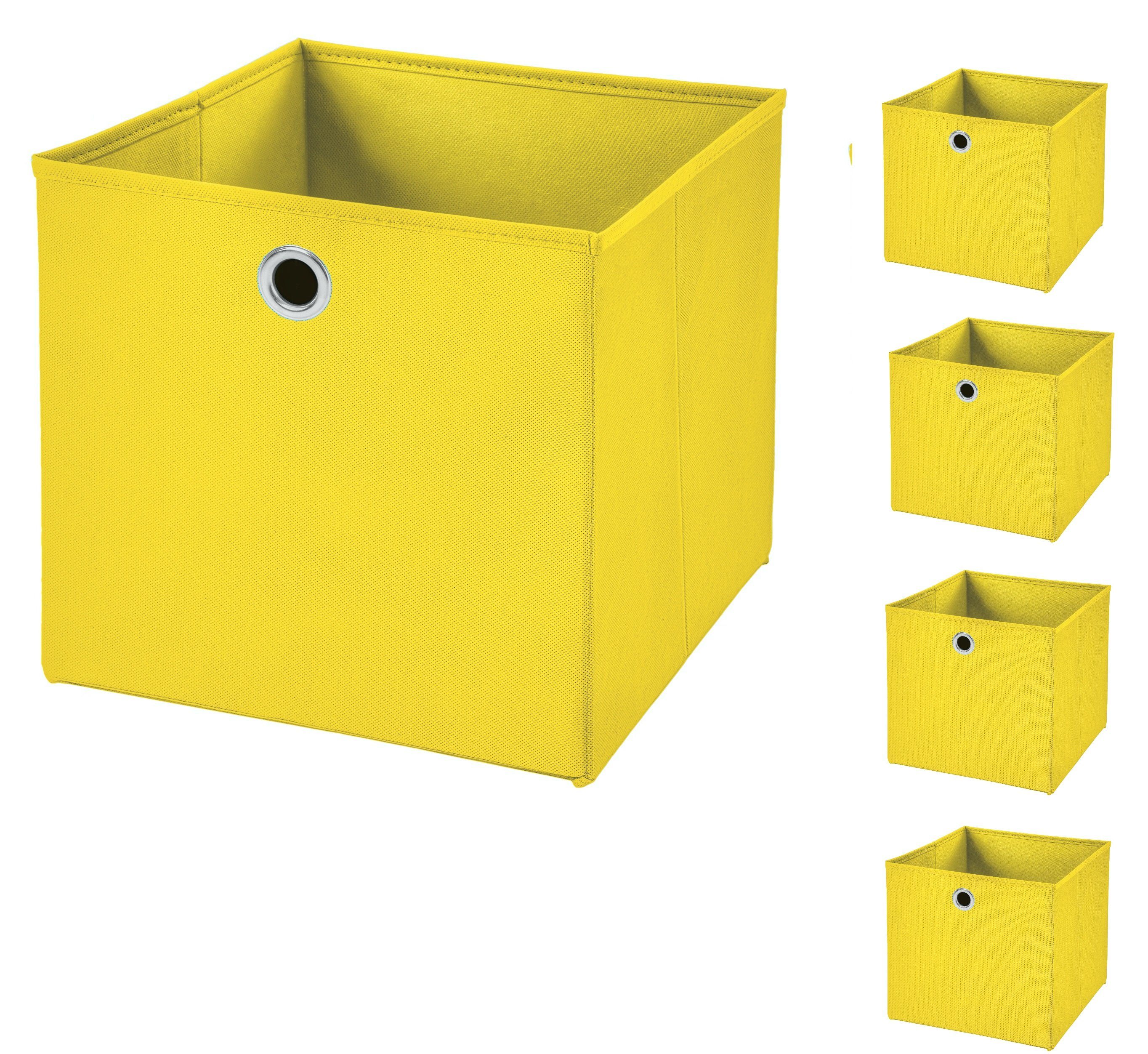 StickandShine Faltbox 5 Stück Faltboxen 28 x 28 x 28 cm faltbar ohne Deckel Stoffbox