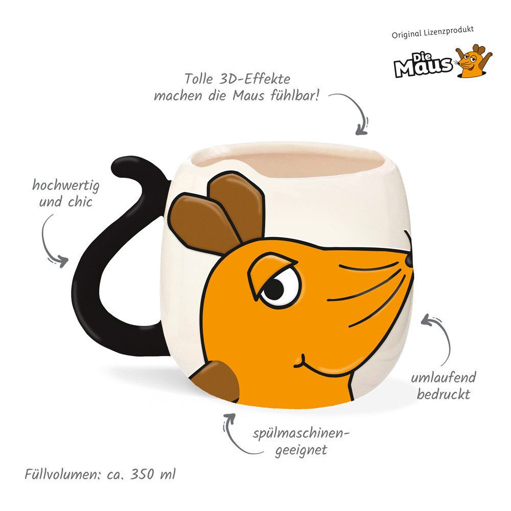 Trötsch Verlag Tasse Die Maus - 3D-Lieblingstasse (5er-VE)