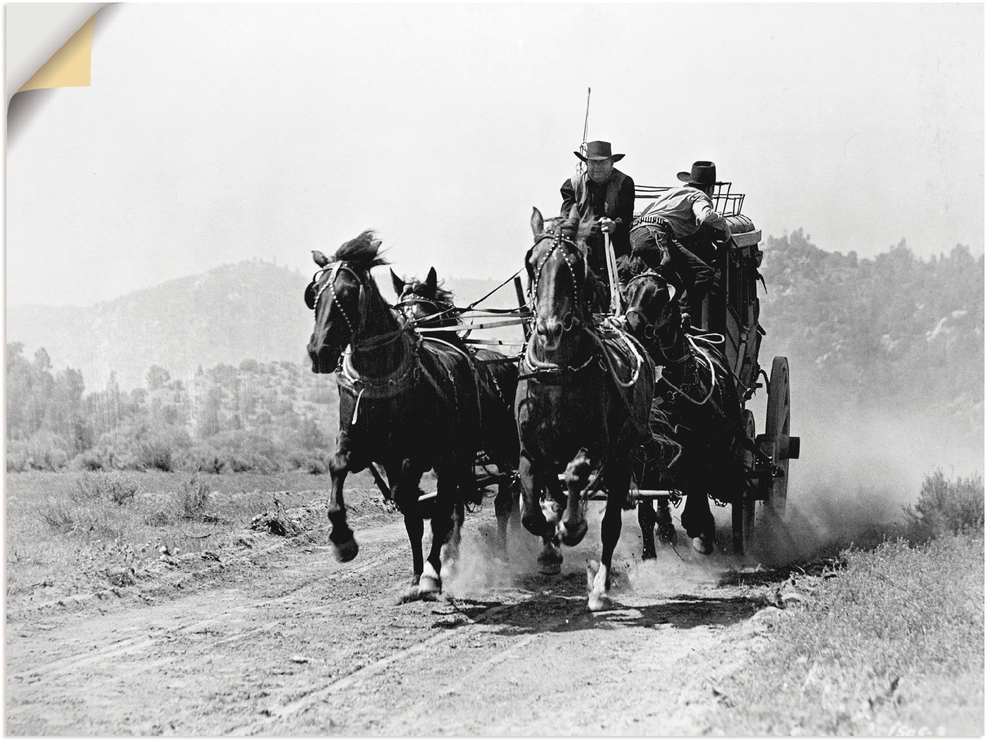Artland Wandbild Stummfilm Western, Film (1 St), als Leinwandbild, Wandaufkleber in verschied. Größen