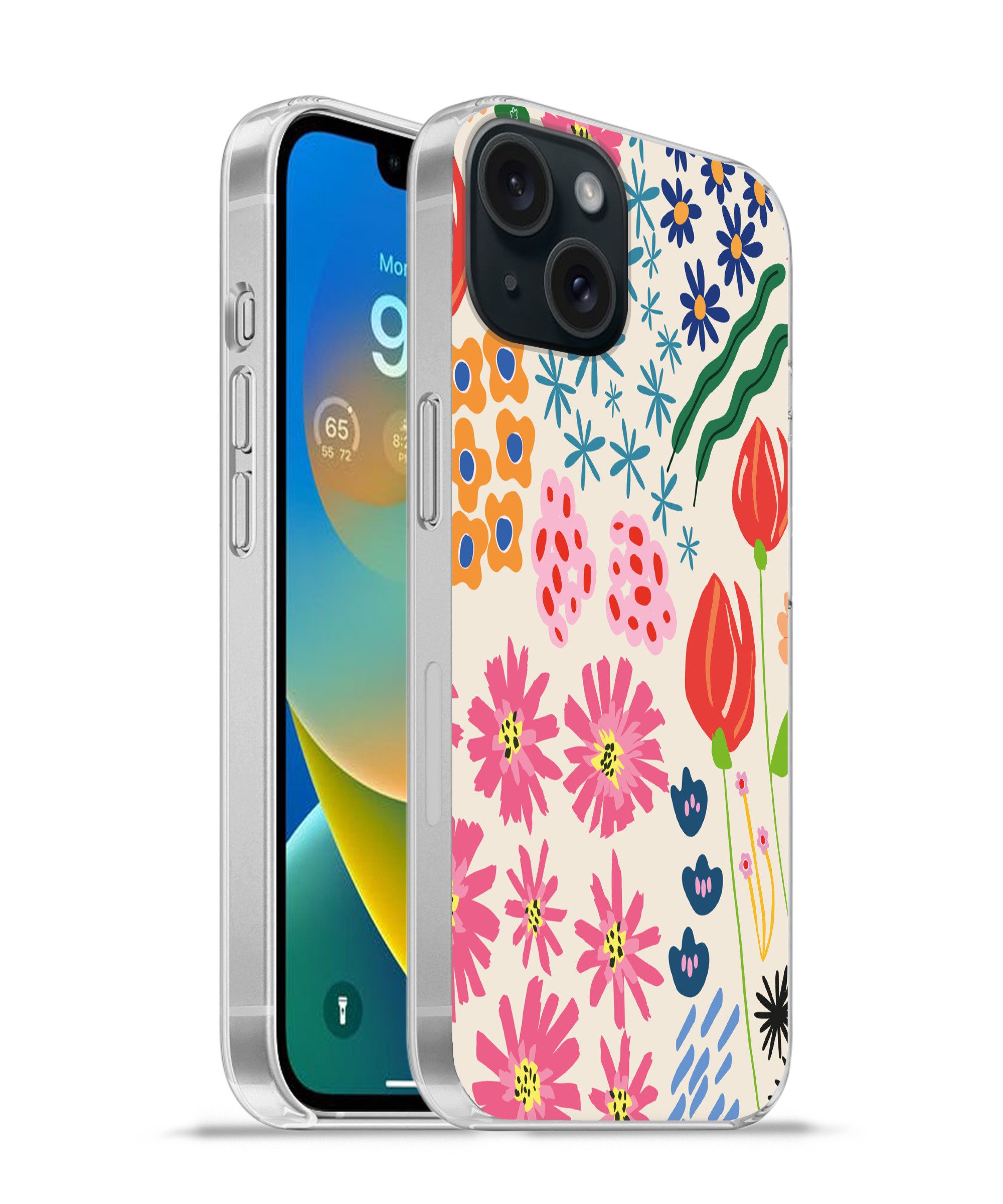 MuchoWow Handyhülle für Apple iPhone 15 Blumen - Gestaltung - Tulpe, Smartphone-Bumper, Print, Handy Schutzhülle Dünn