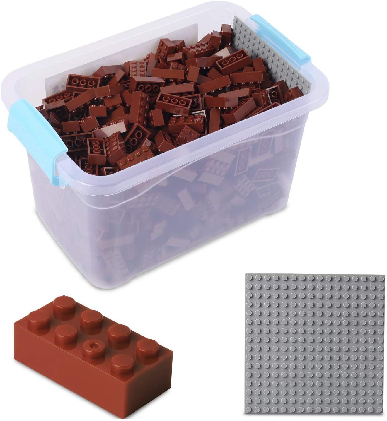 (3er Bausteine Platte - Anderen Set), zu allen mit Box-Set braun Konstruktionsspielsteine Kompatibel verschiedene + + 520 Box, Herstellern Farben Katara Steinen