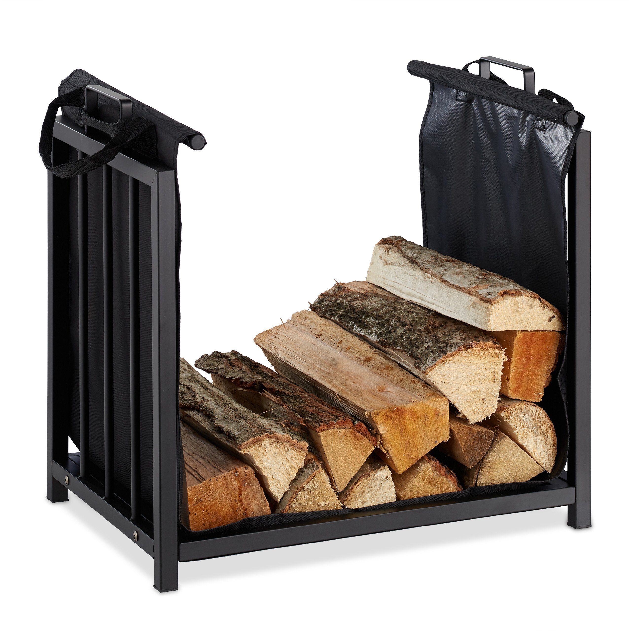 relaxdays Kaminholzregal Kaminholzständer aus Stahl, BxTxH:51x37x50 günstig online kaufen