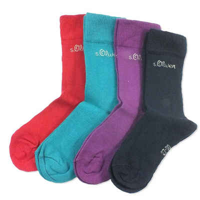 s.Oliver Langsocken S20205 (Packung, 4-Paar, 4 Paar) Kinder Socken, Jungen & Mädchen mit Baumwolle, Kindersocken
