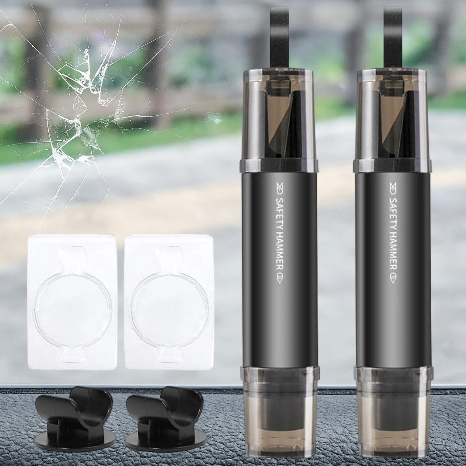 MODFU Hammer 2er Set Auto-Fensterbrecher Notfall-Glaszertrümmerer Gurtschne günstig online kaufen
