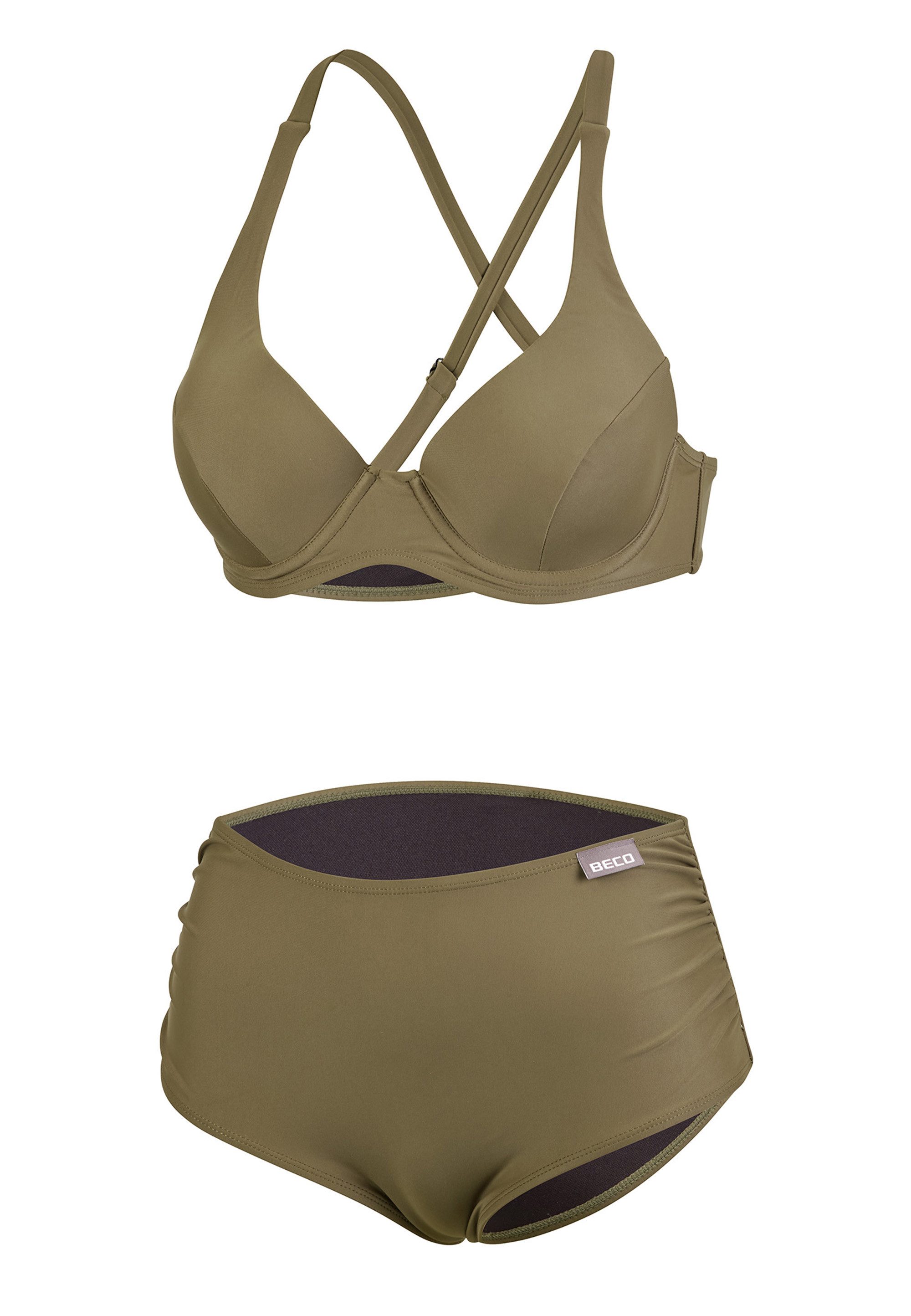 Beco Beermann Triangel-Bikini-Top Colour Block (2-St), mit Sweetheart-Dekolleté und High Waist-Hose