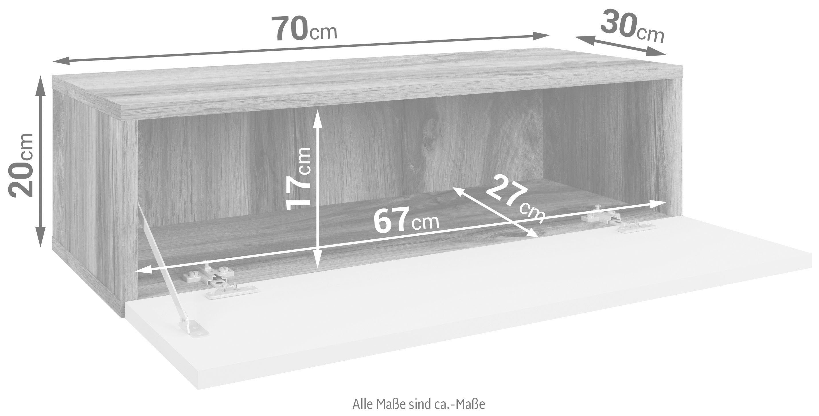 INOSIGN Hängeschrank Paris Breite cm 20 Höhe eichefarben wotan 70 cm