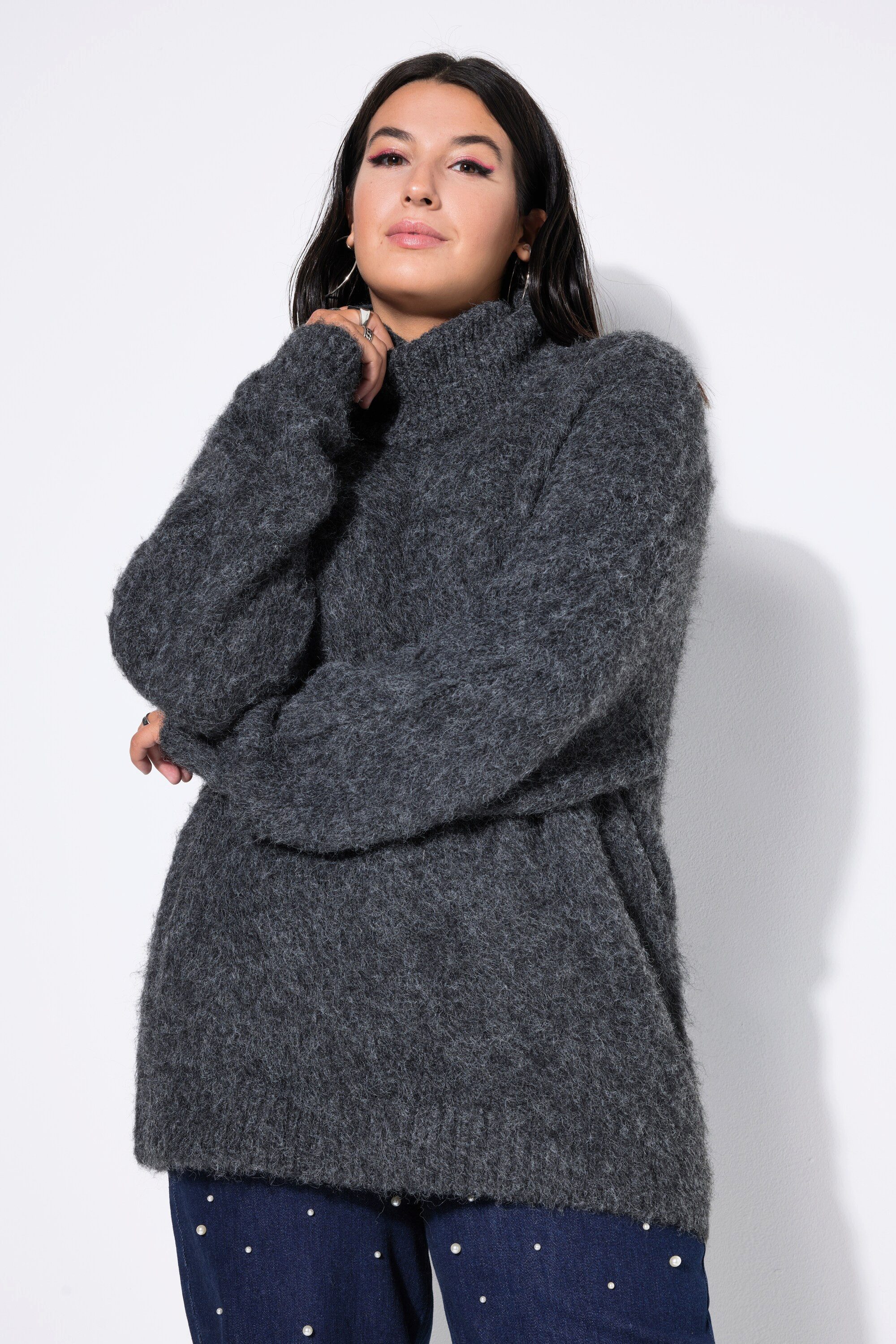 Studio Untold Strickpullover Rollkragenpullover oversized Hairy-Strick günstig online kaufen