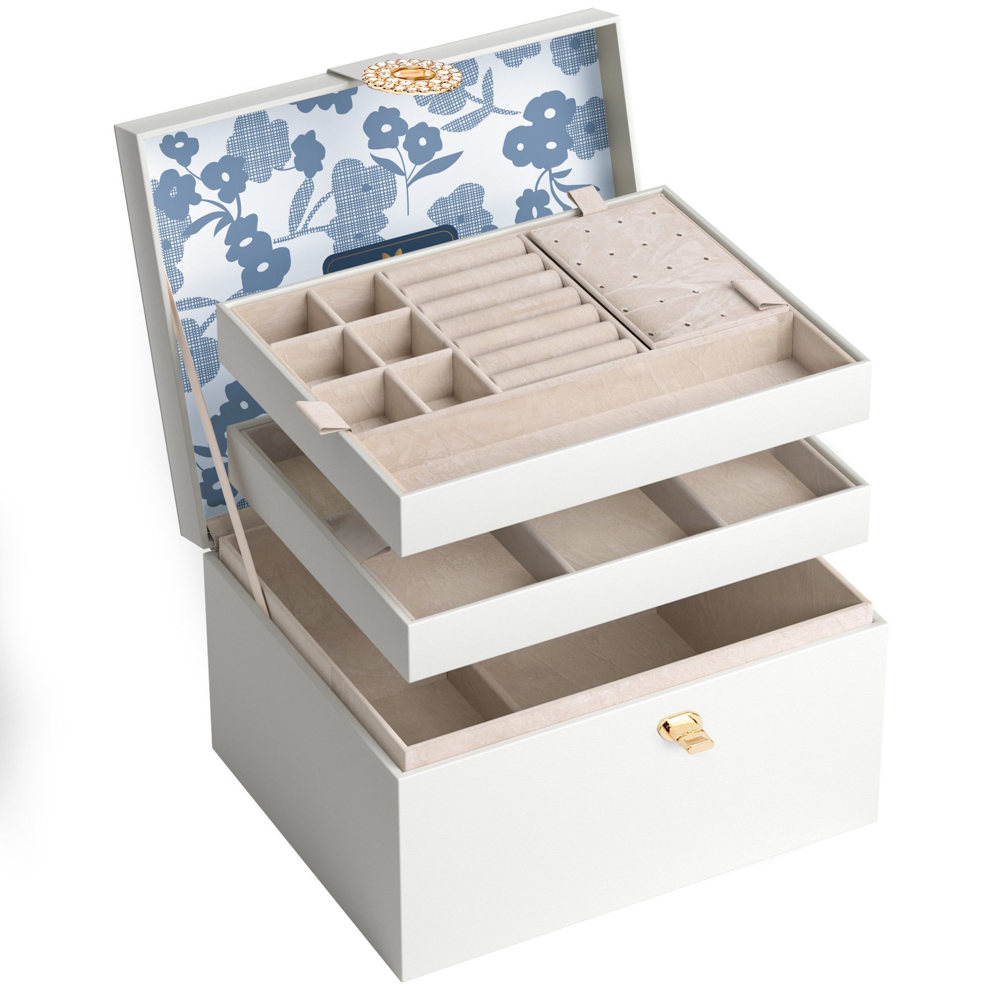 AdelDream(BTWX8GZZ) Schmuckkasten Hochwertige Knopf Schmuckaufbewahrungsbox günstig online kaufen