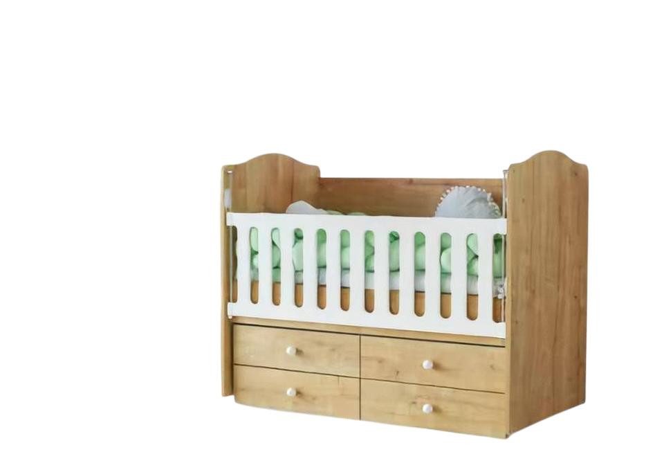 JVmoebel Babybett Babybett in Weiß mit Schubladen aus Holz und modernem Design, 1-tlg., Made in Europe